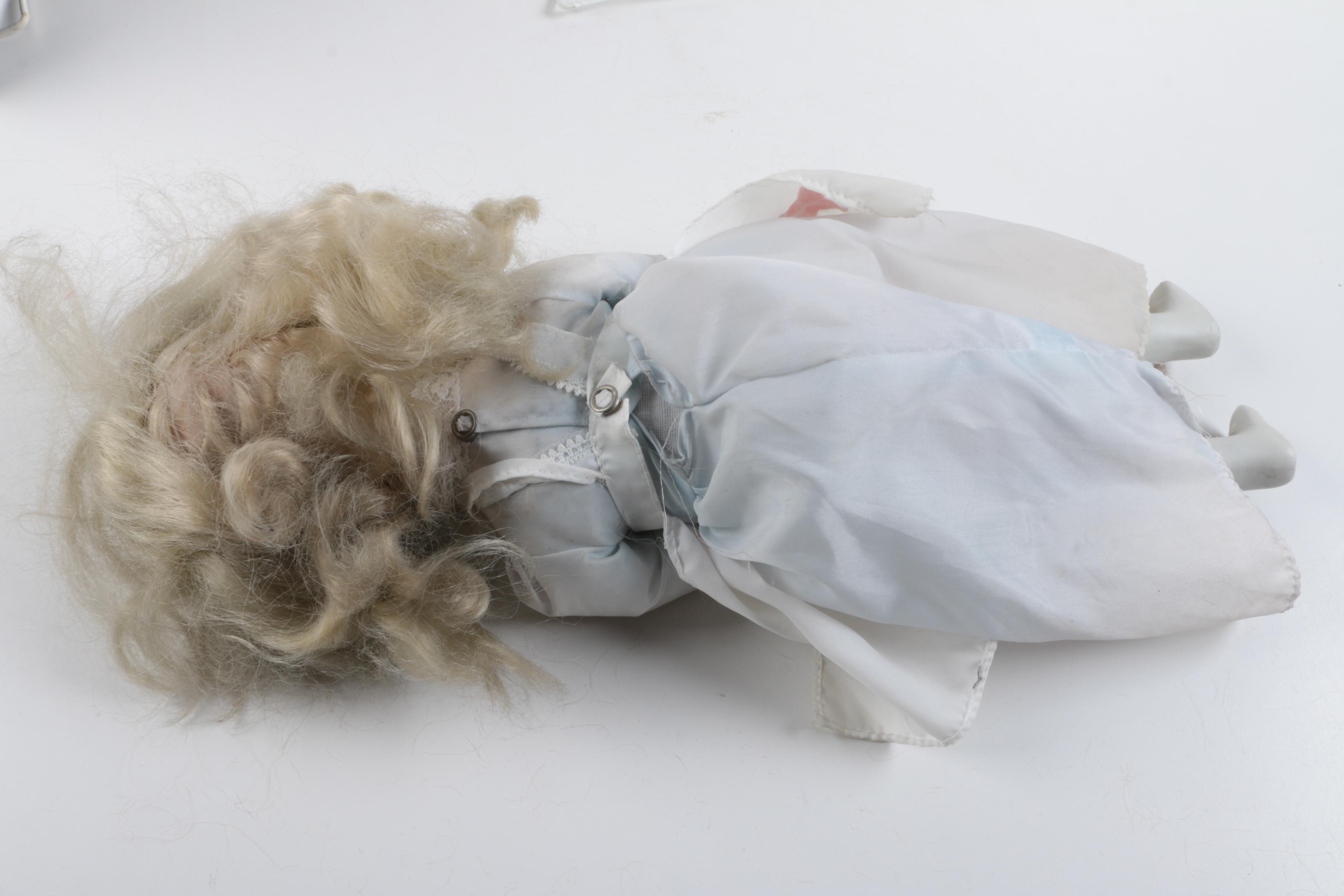 C. 1940s Imperial Composition Baby Doll with Vintage Porcelain Dolls