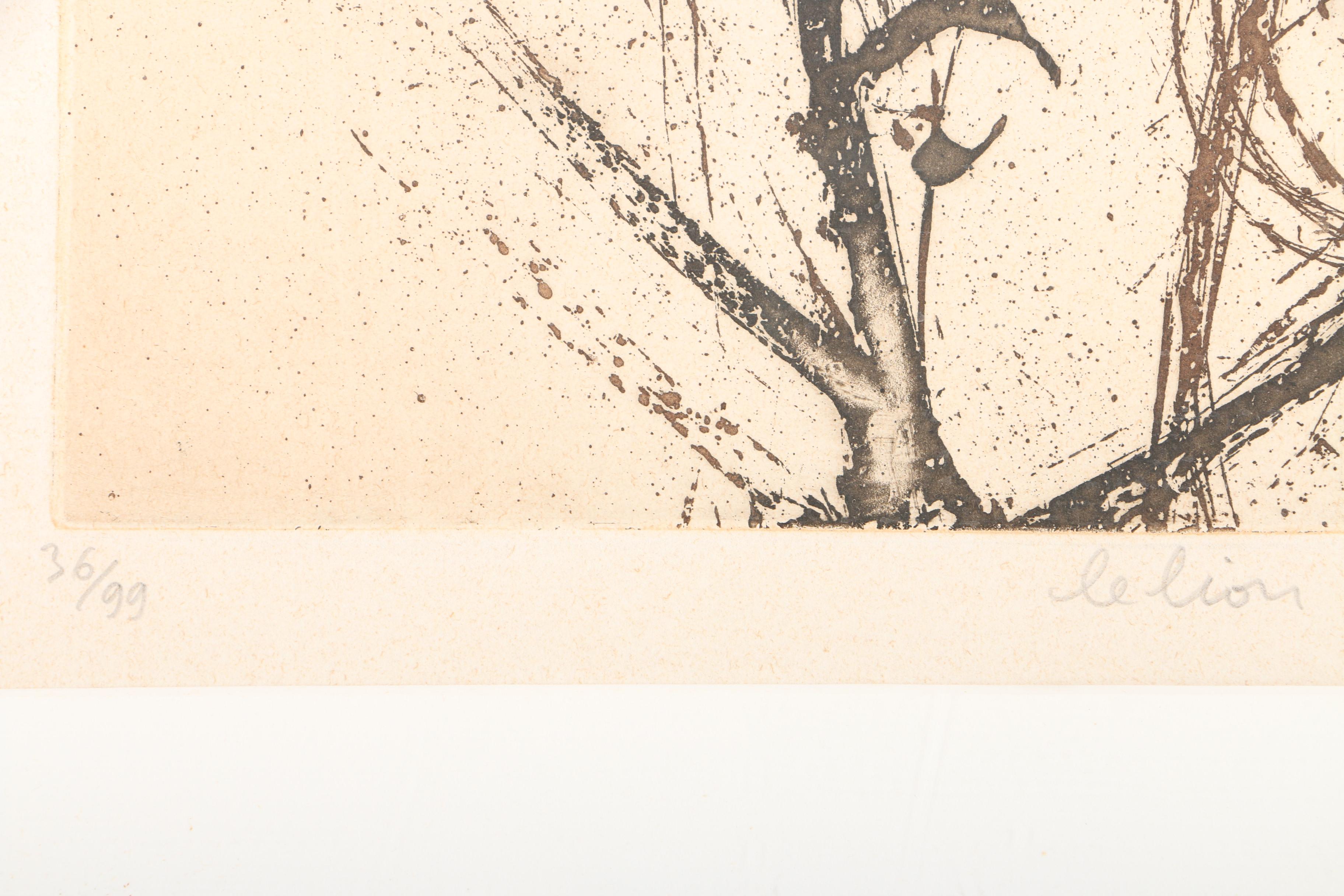 Limited Edition Intaglio Print on Paper "Le Lion"