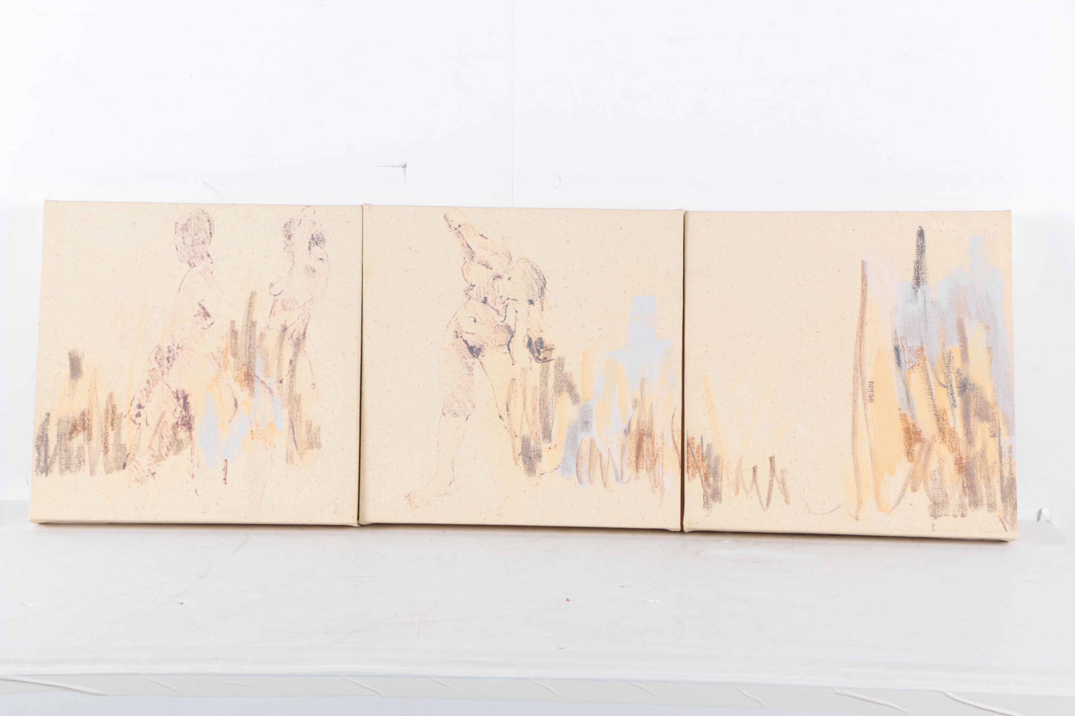 Lee Milmon Nine-Piece Acrylic Painting