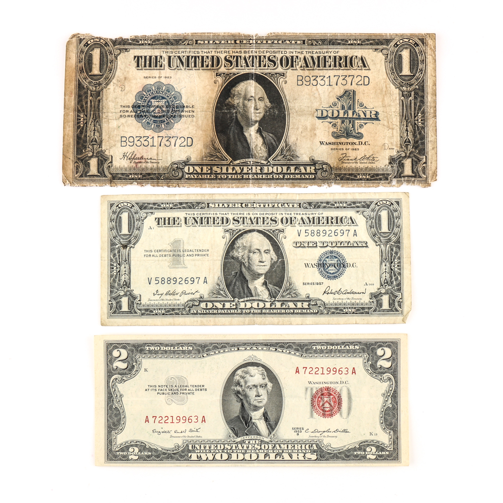 American Paper Currency Including Large Note