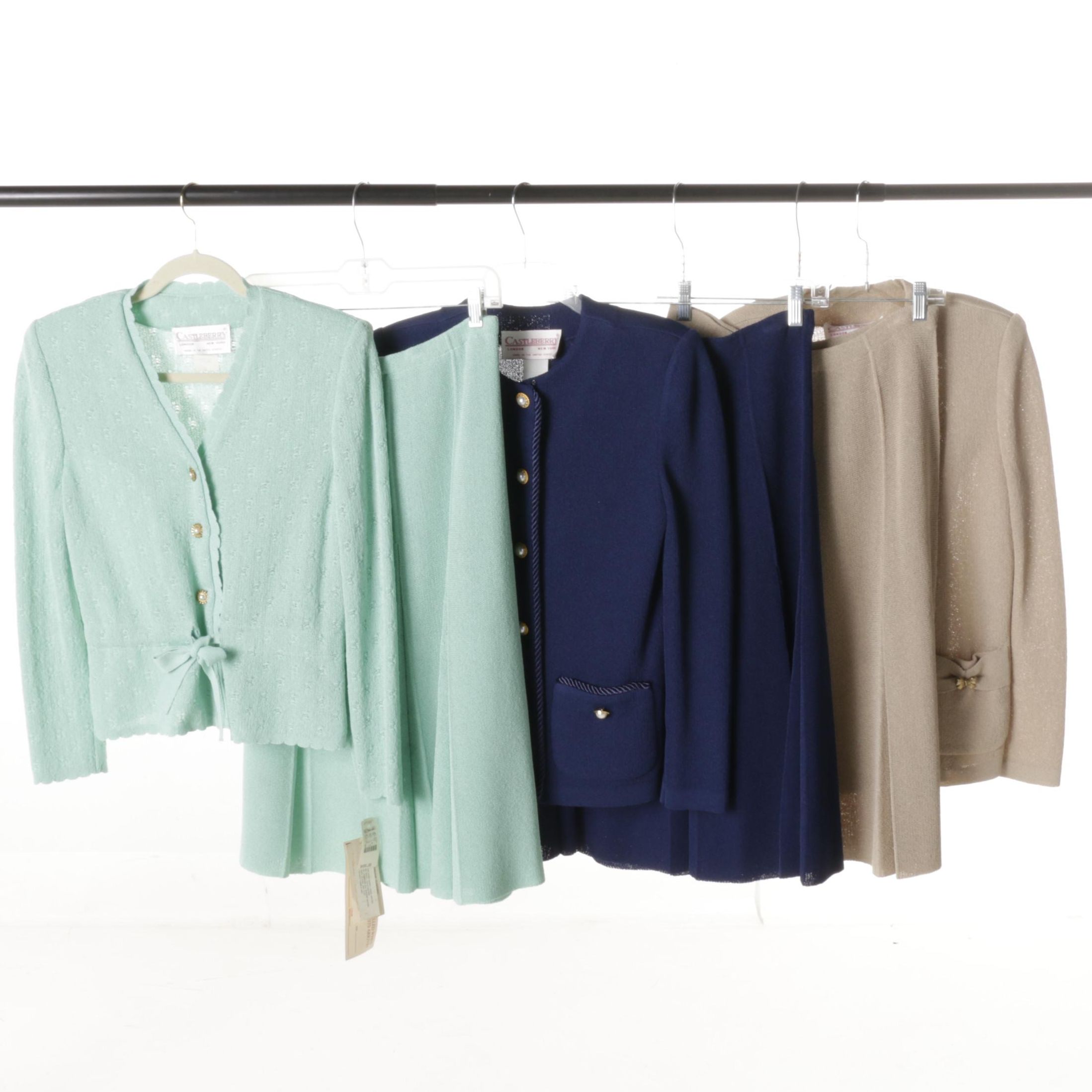 Women's Vintage Castleberry Knit Skirt Suits