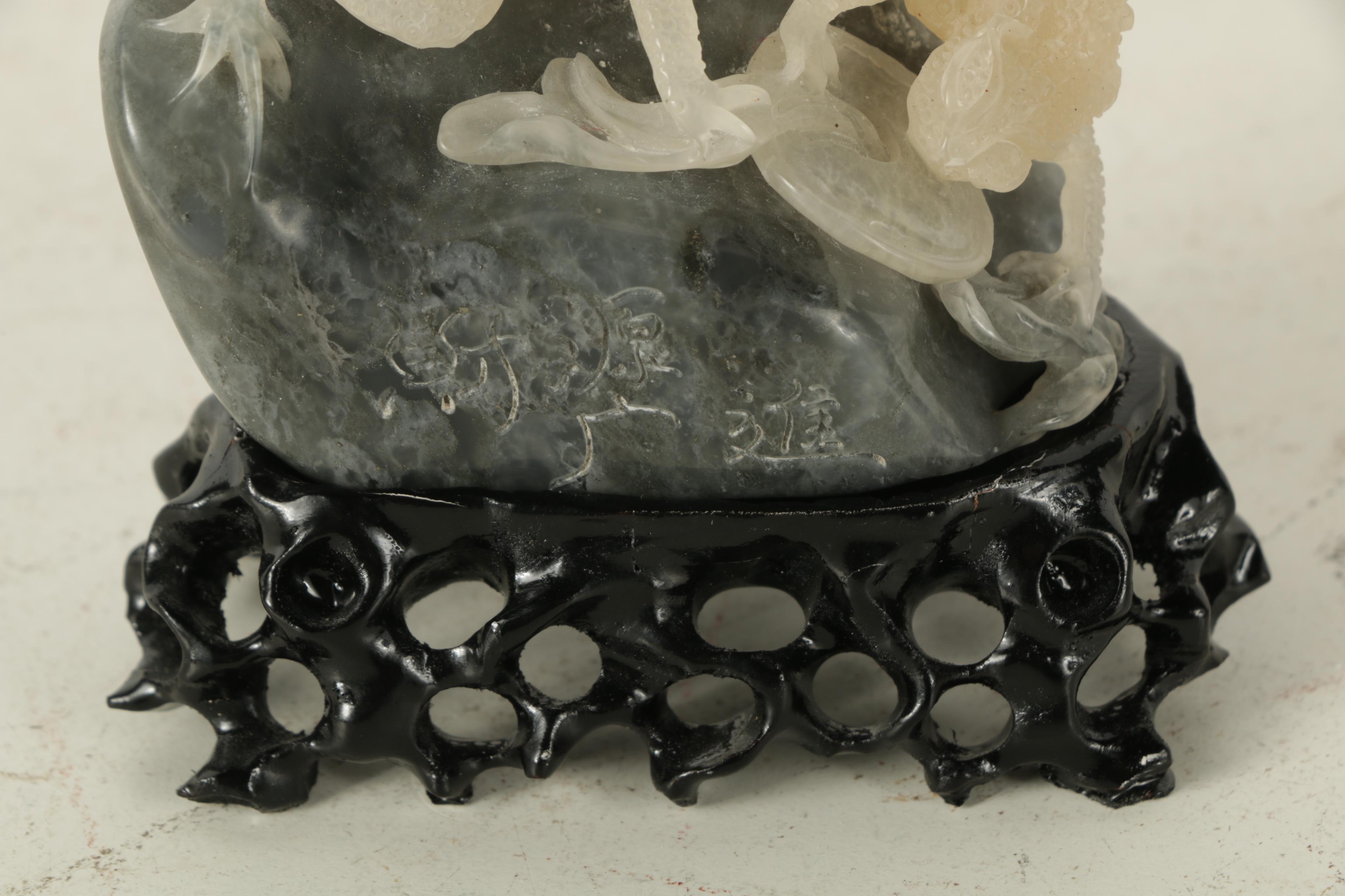 East Asian Style Soapstone and Marble Carving of Frogs