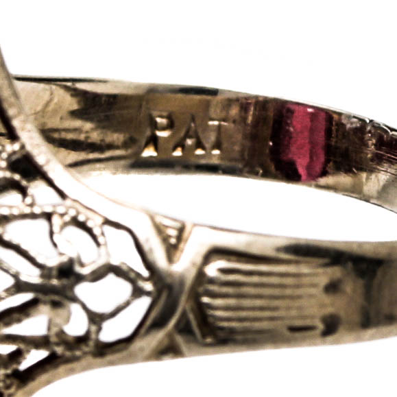 Circa 1930's 14K Two Tone Gold Ruby and Seed Pearl Ring