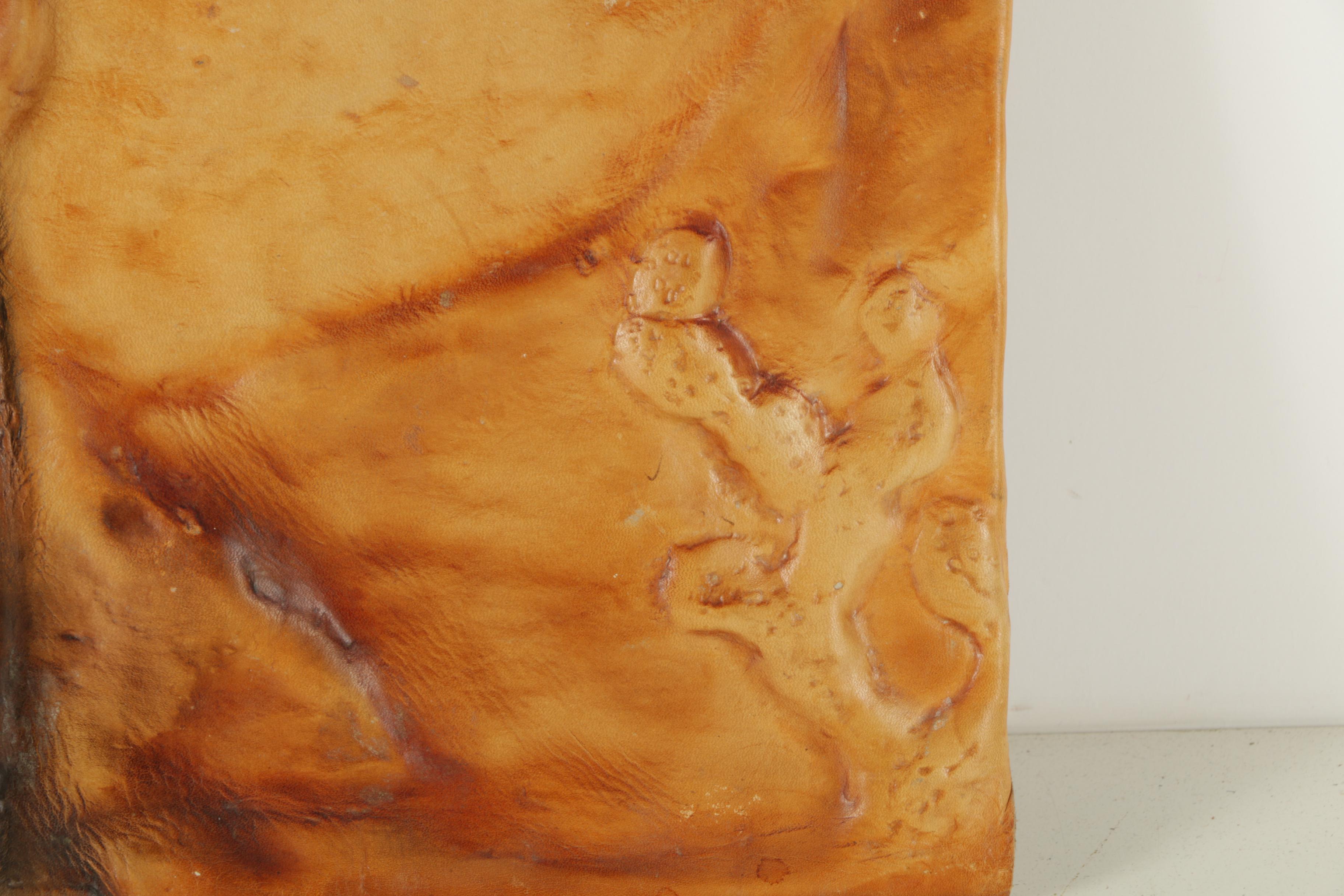 Moulded Leather Plaque of a Western Scene