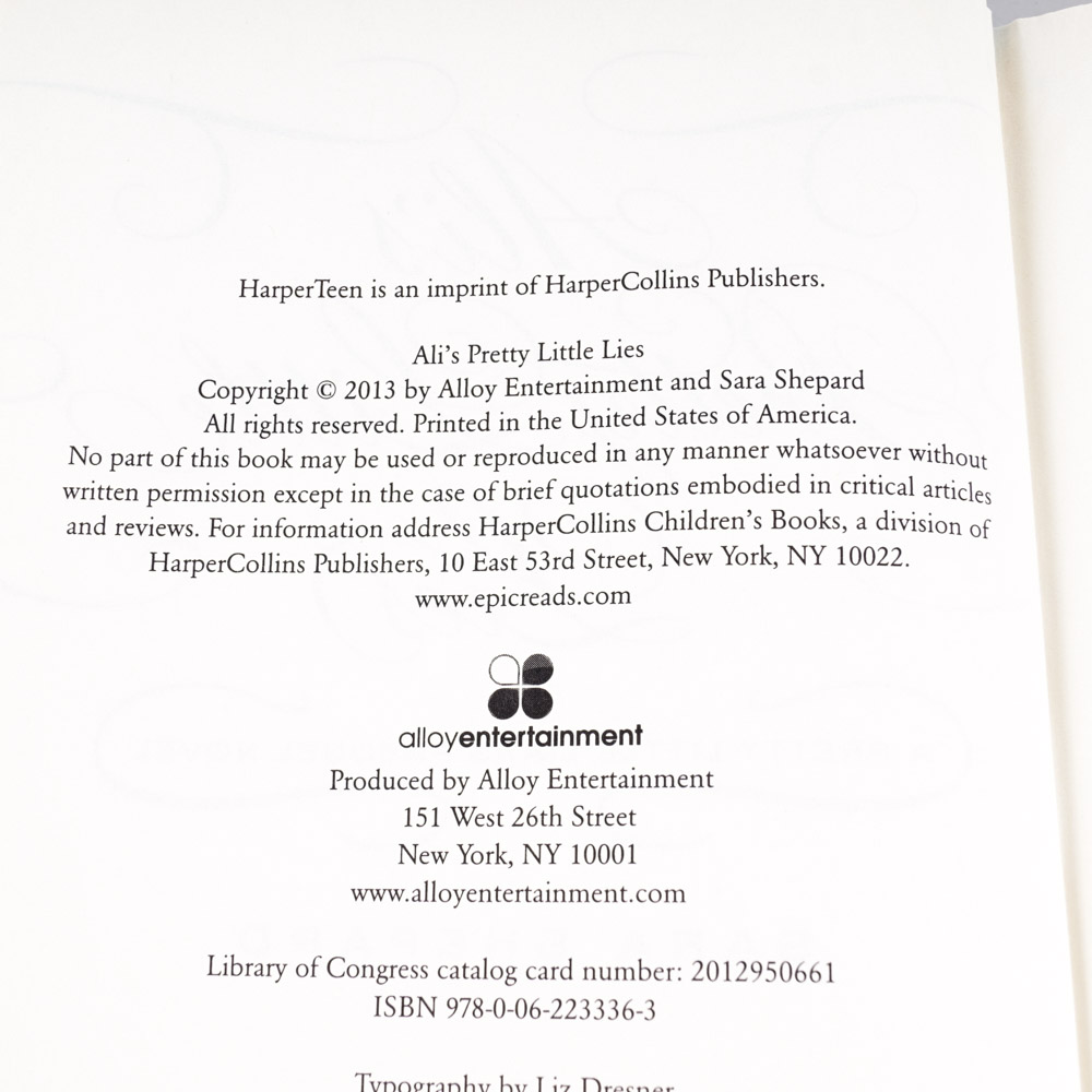 Teen Fiction Books featuring "Ali's Pretty Little Lies"