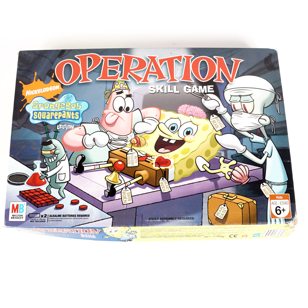 Board Games Including "Operation: SpongeBob SquarePants Edition"