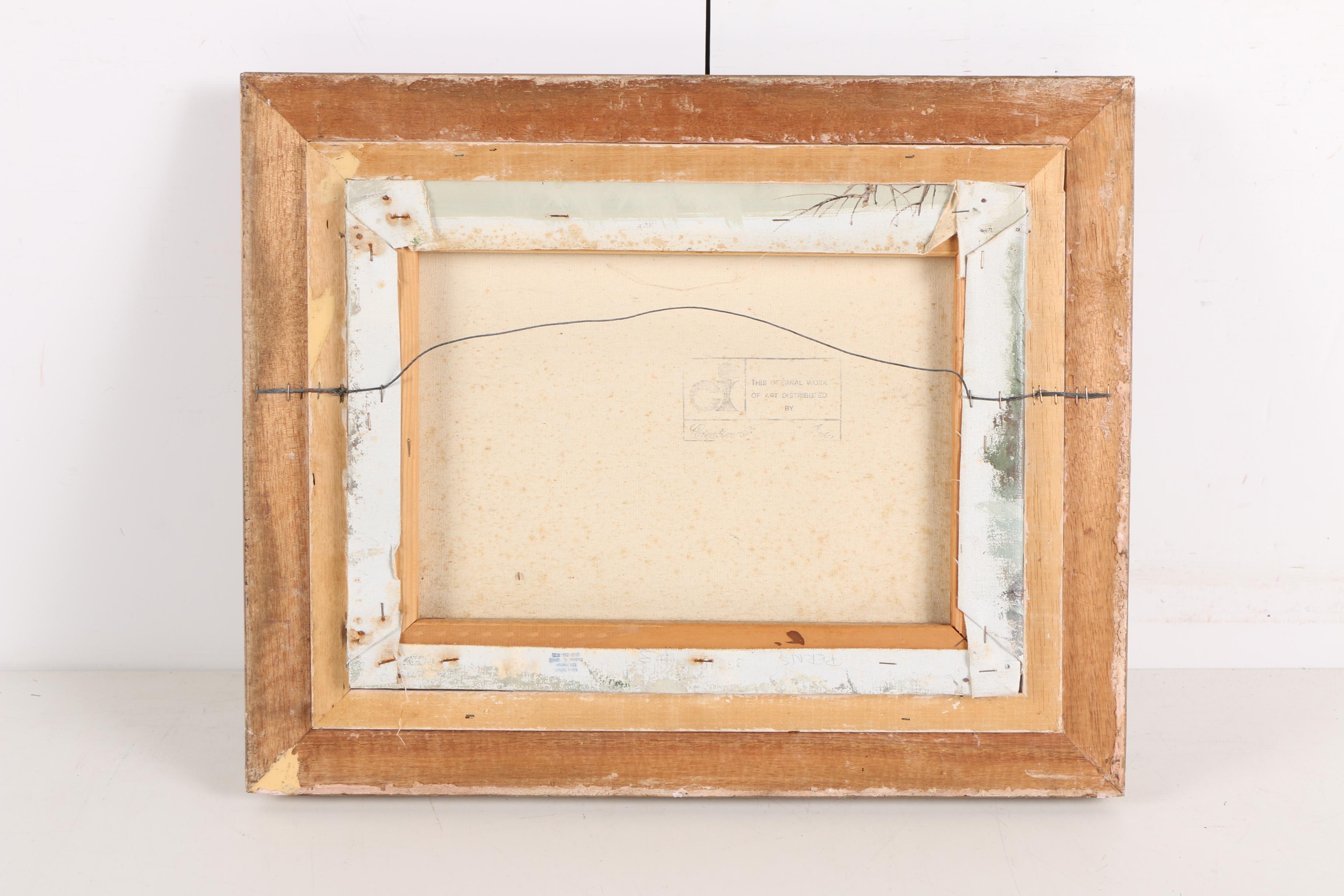 J. Medina Oil Painting on Canvas of a Snowy Barn