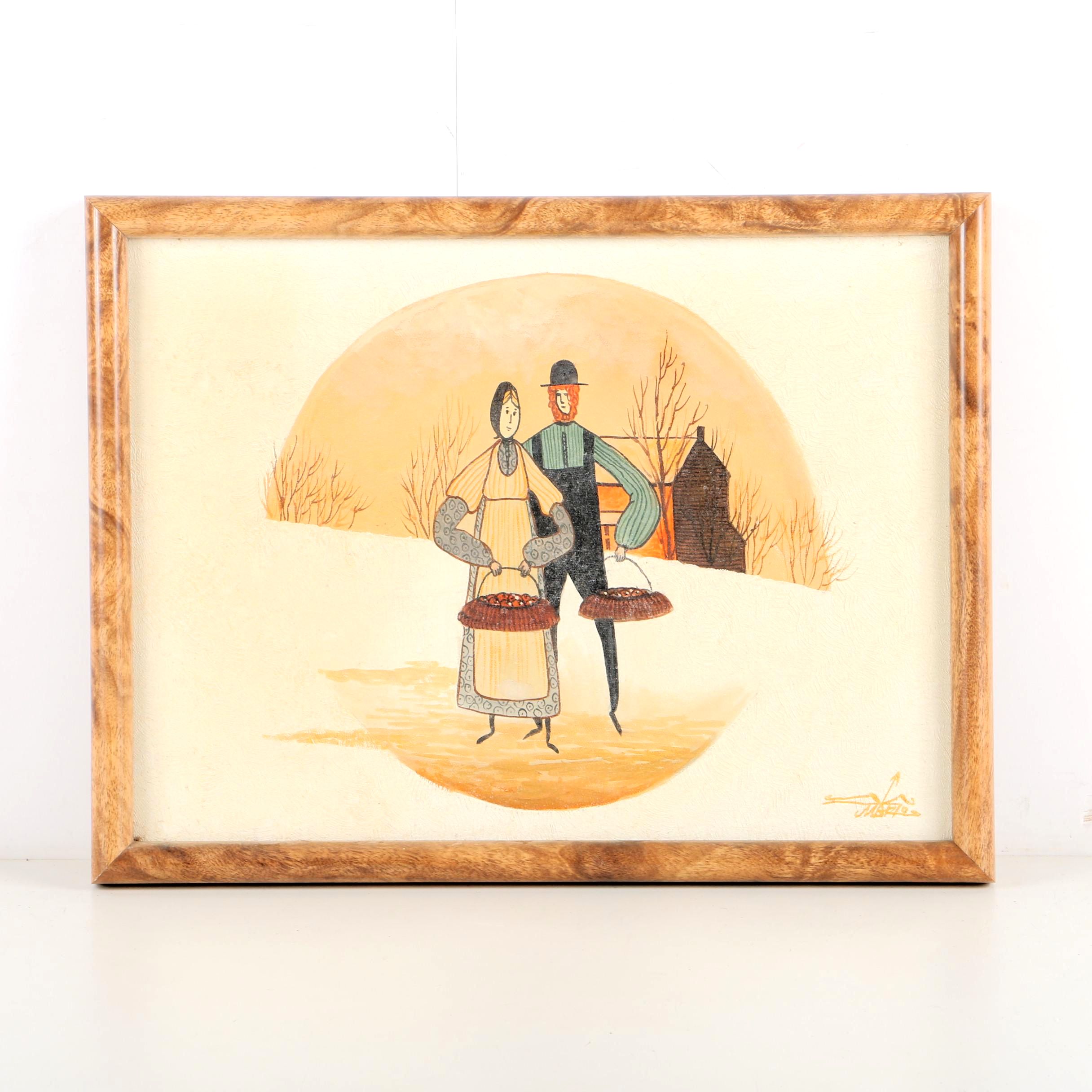 Oil Painting on Canvas in the Manner of Patricia Buckley Moss