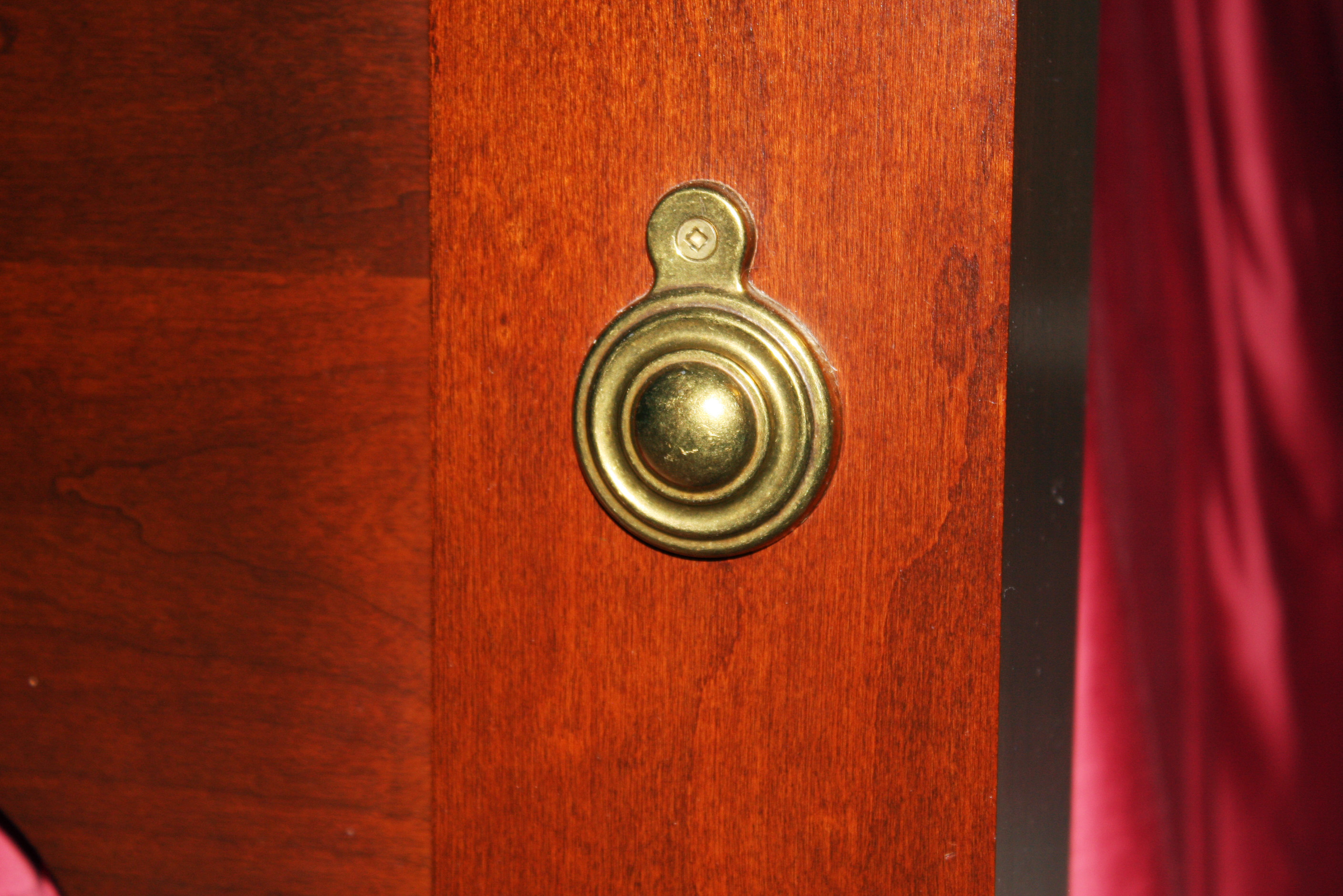 Cherry Four Poster Rice-Carved Bed with Step Stool