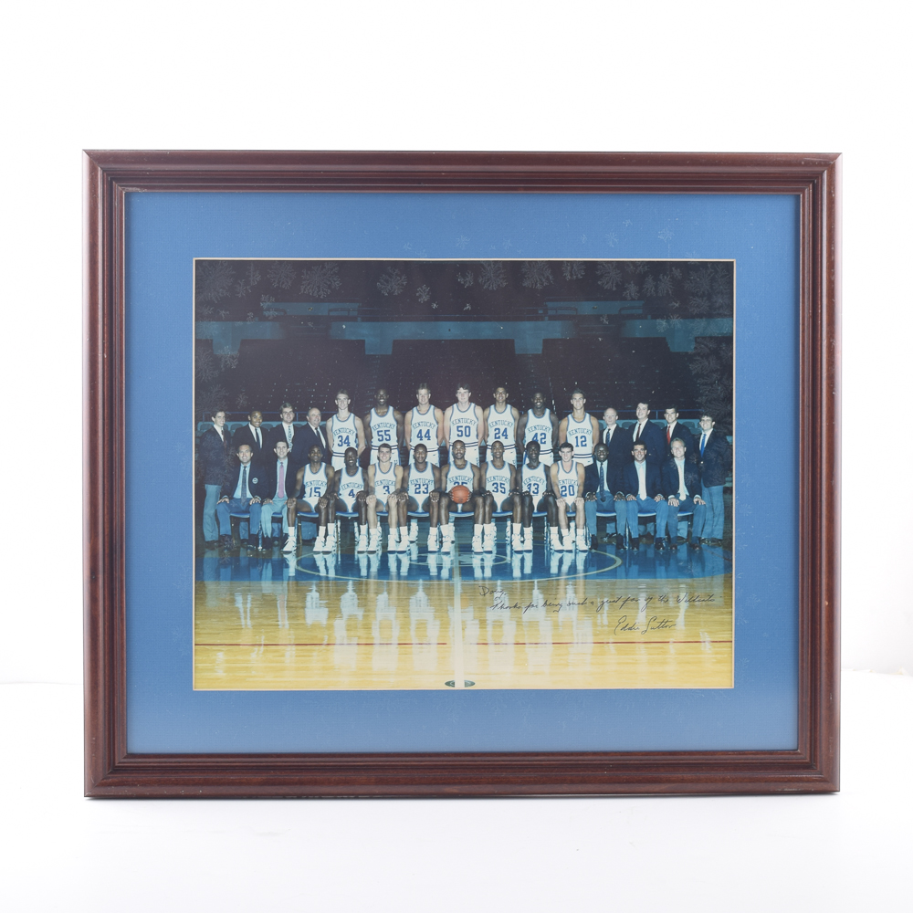 PRIORITY-Eddie Sutton Autographed UK Wildcats Team Photo