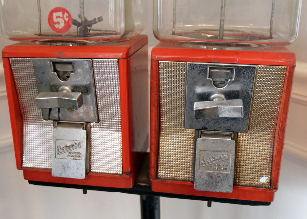Vintage Double Gumball Machine by Northwestern