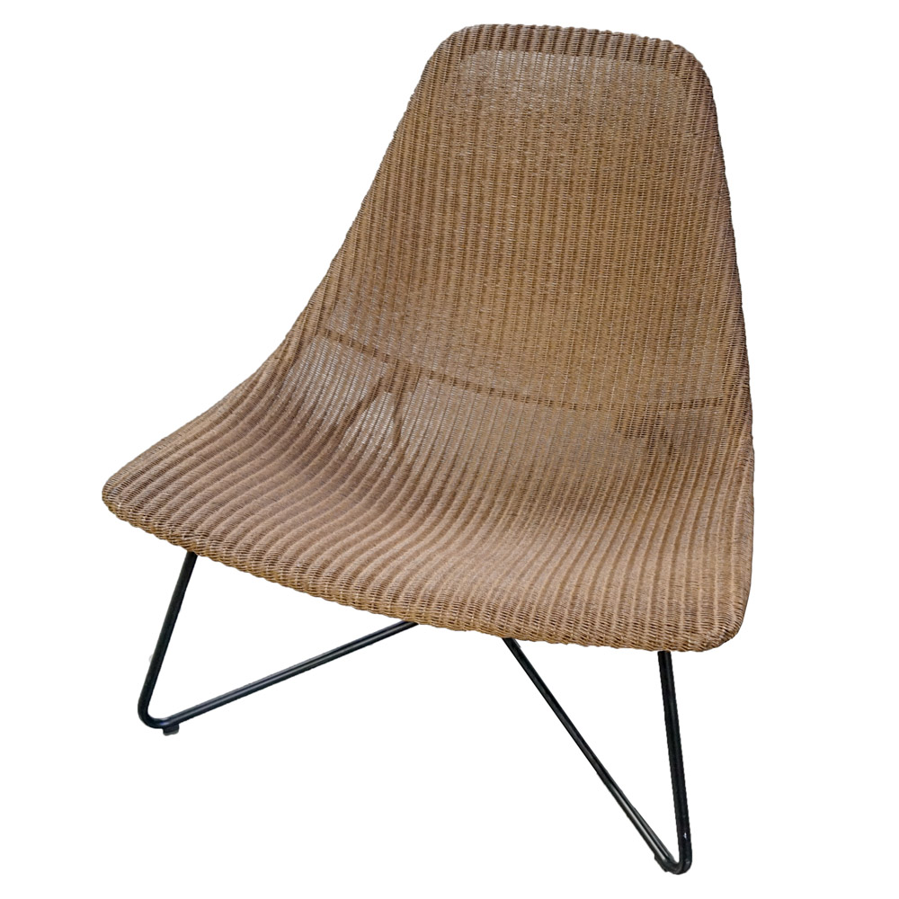 Contemporary Metal Frame Wicker Chair by IKEA