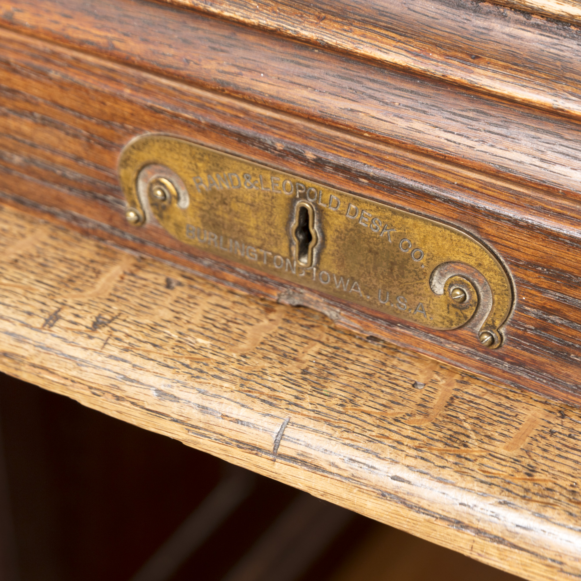 Oak Roll Top Double Pedestal Desk by Rand & Leopold Desk Company