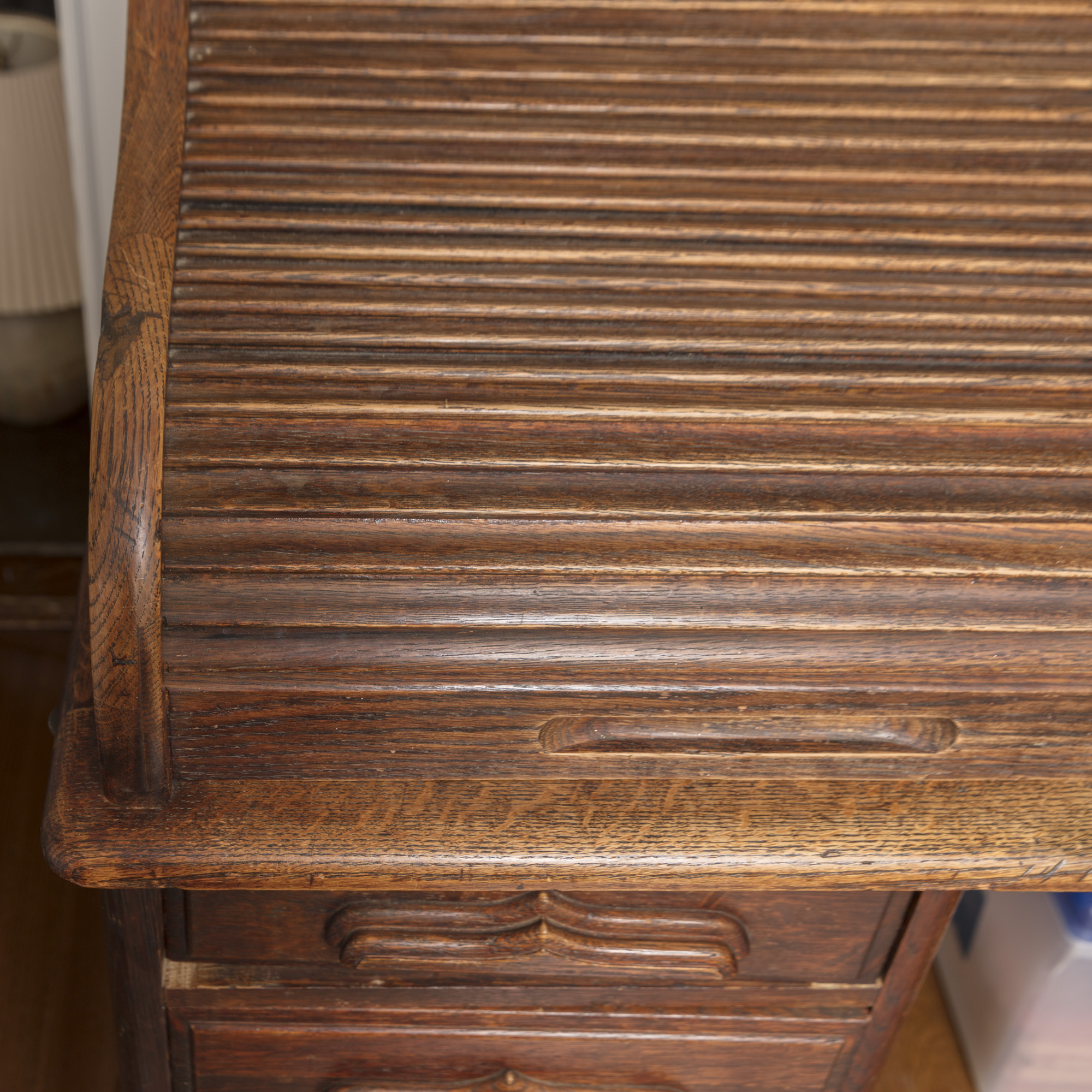 Oak Roll Top Double Pedestal Desk by Rand & Leopold Desk Company