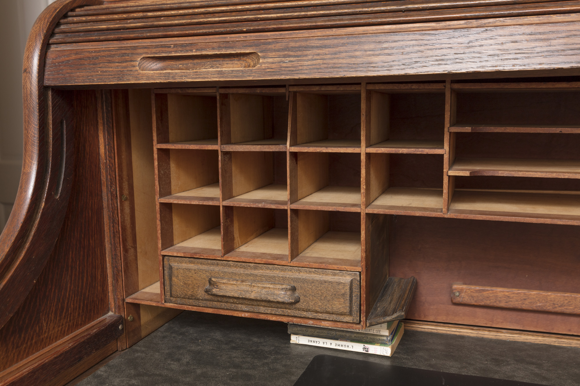 Oak Roll Top Double Pedestal Desk by Rand & Leopold Desk Company