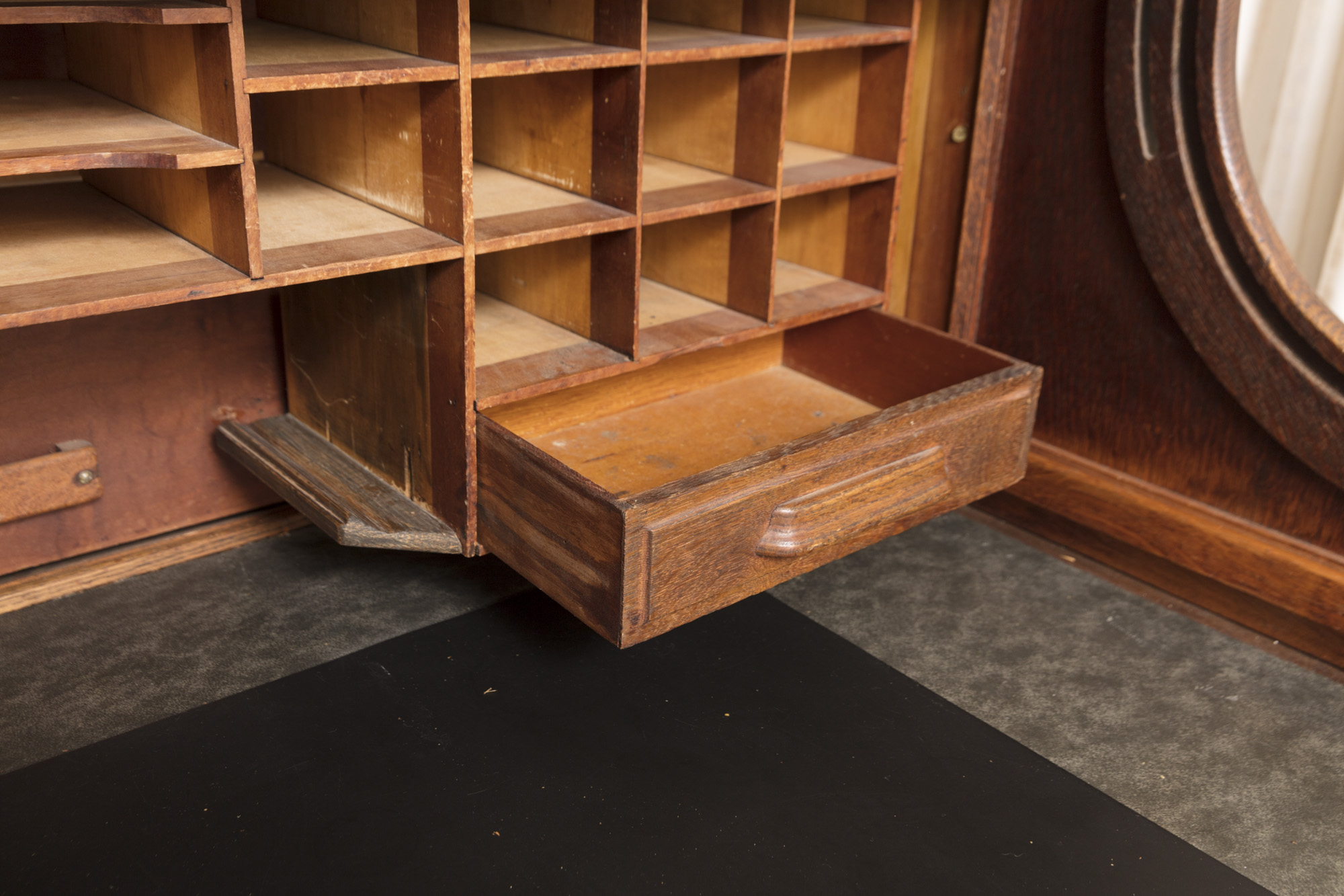 Oak Roll Top Double Pedestal Desk by Rand & Leopold Desk Company