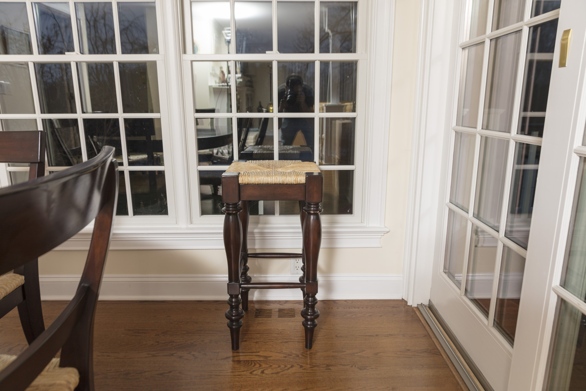 Pottery Barn "Montego" Mahogany Dining Table with Rush Seat Chairs and Stools