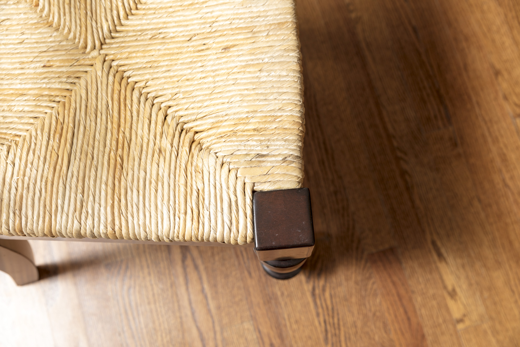 Pottery Barn "Montego" Mahogany Dining Table with Rush Seat Chairs and Stools