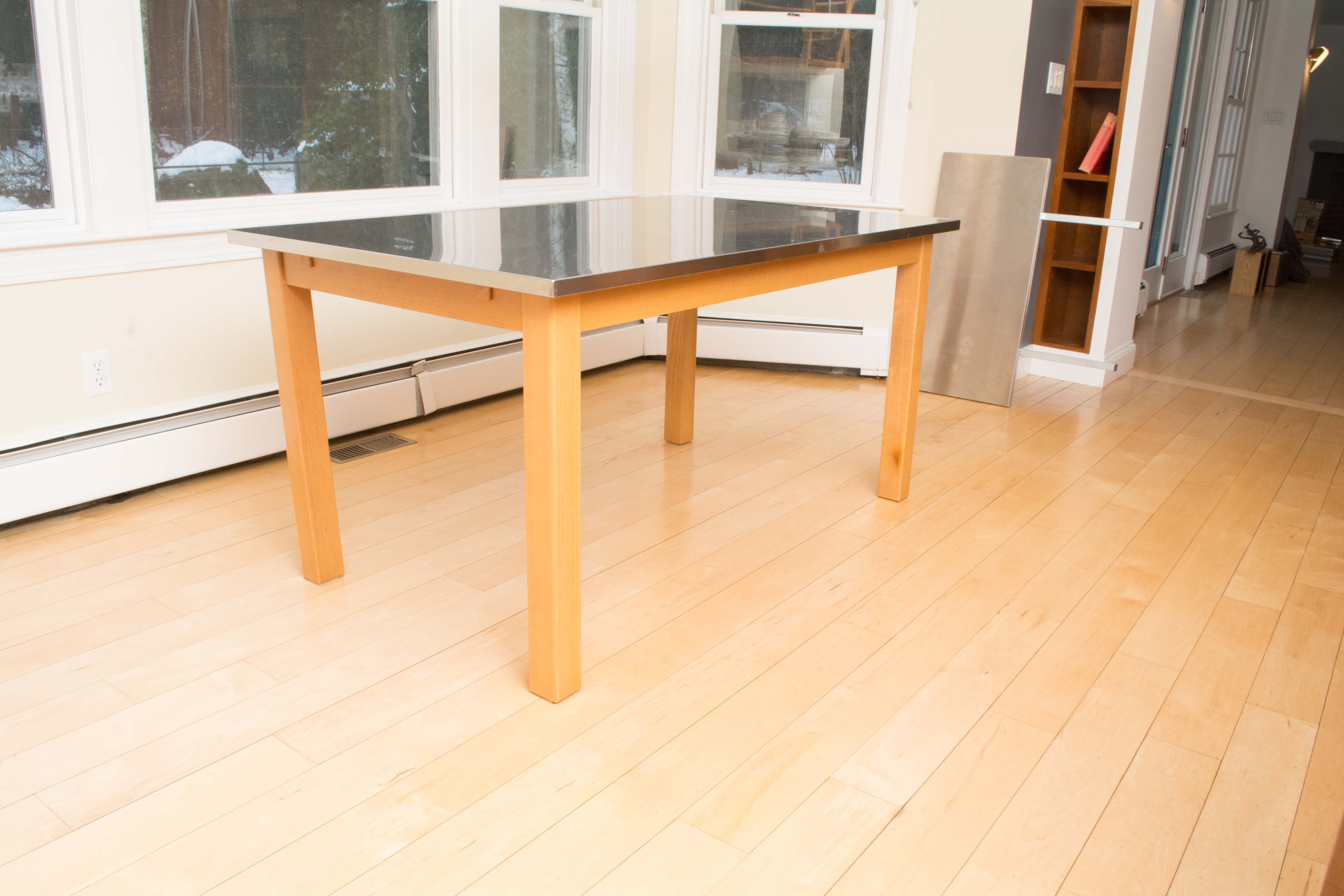 Pottery Barn Metal Top Dining Table