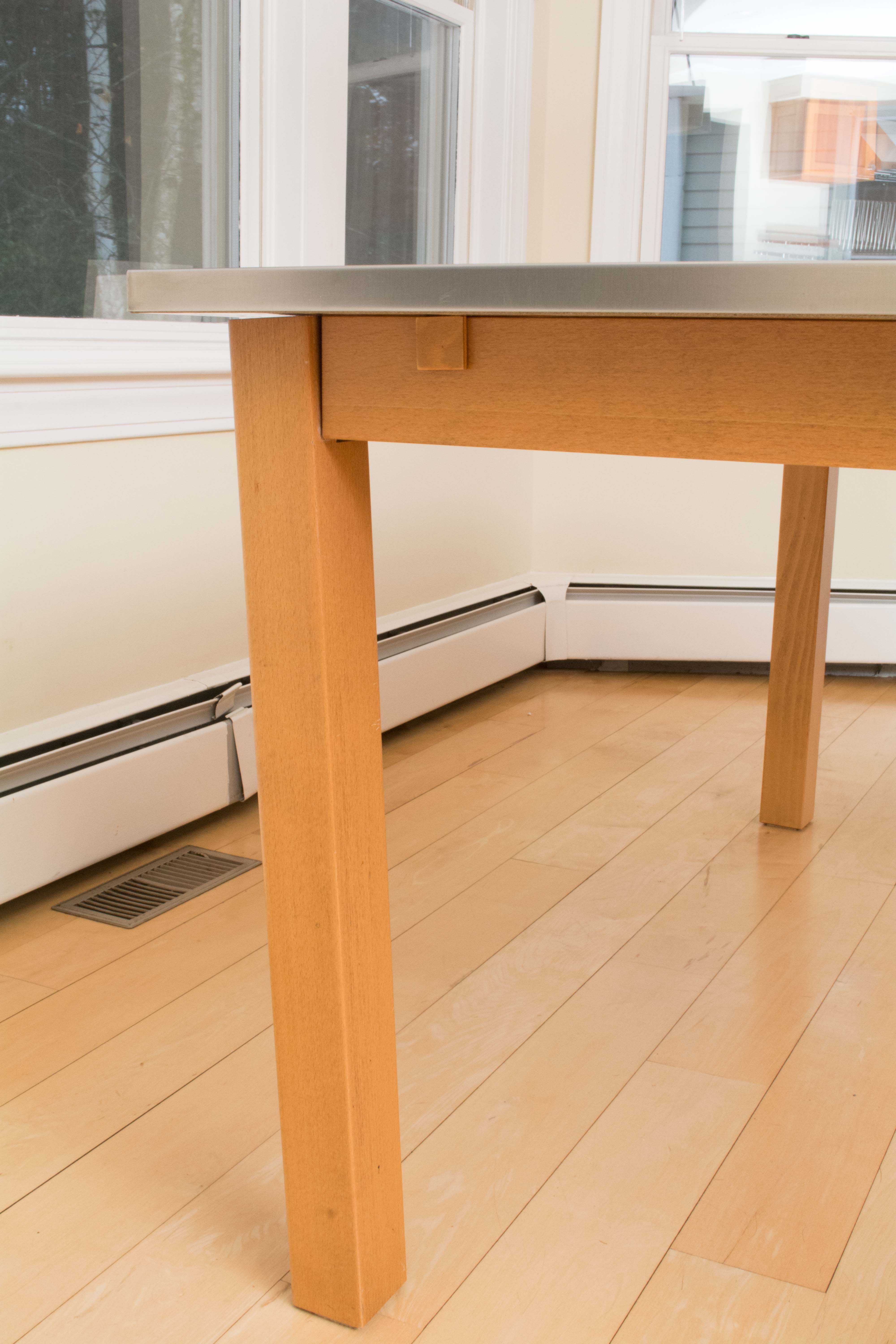 Pottery Barn Metal Top Dining Table