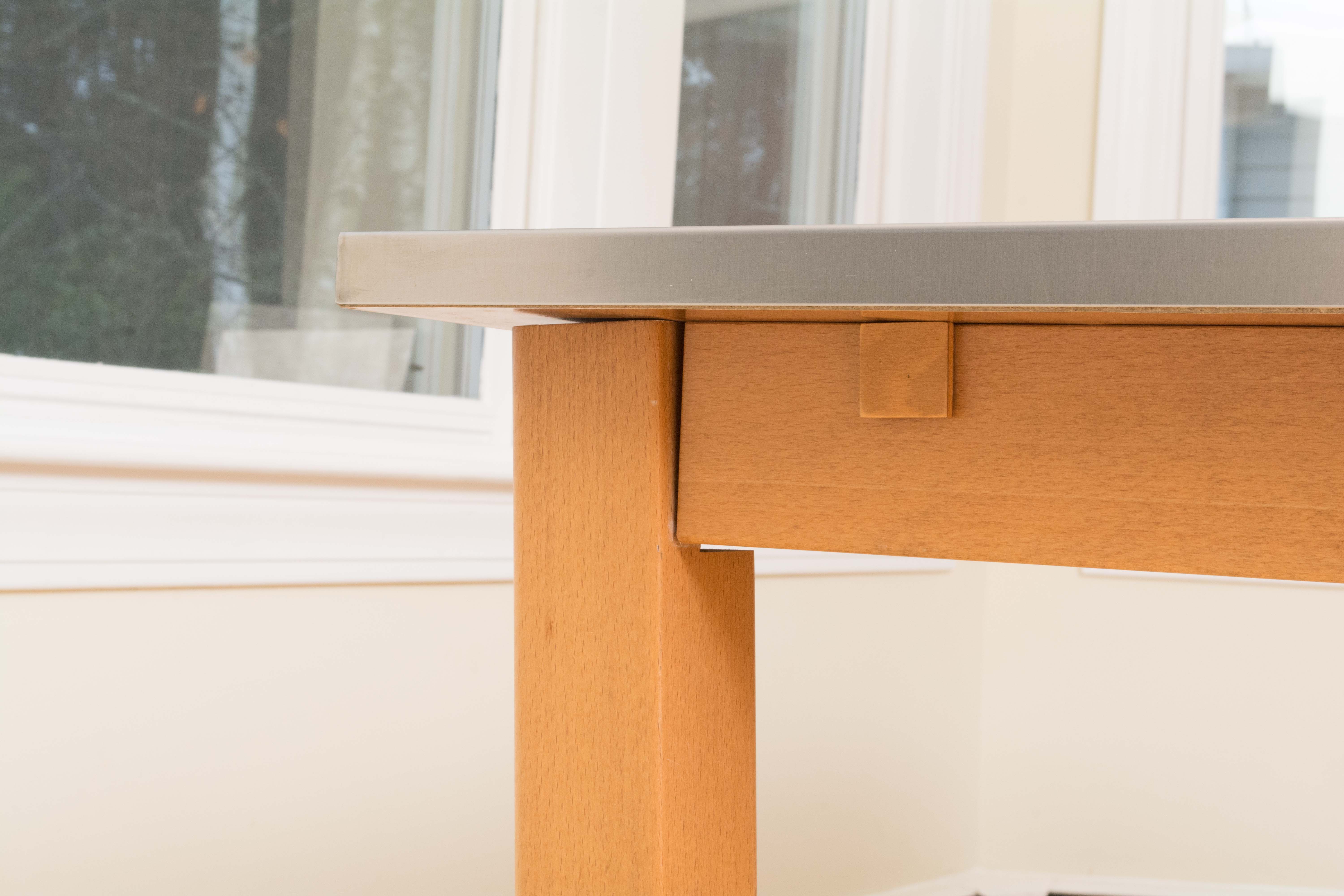 Pottery Barn Metal Top Dining Table