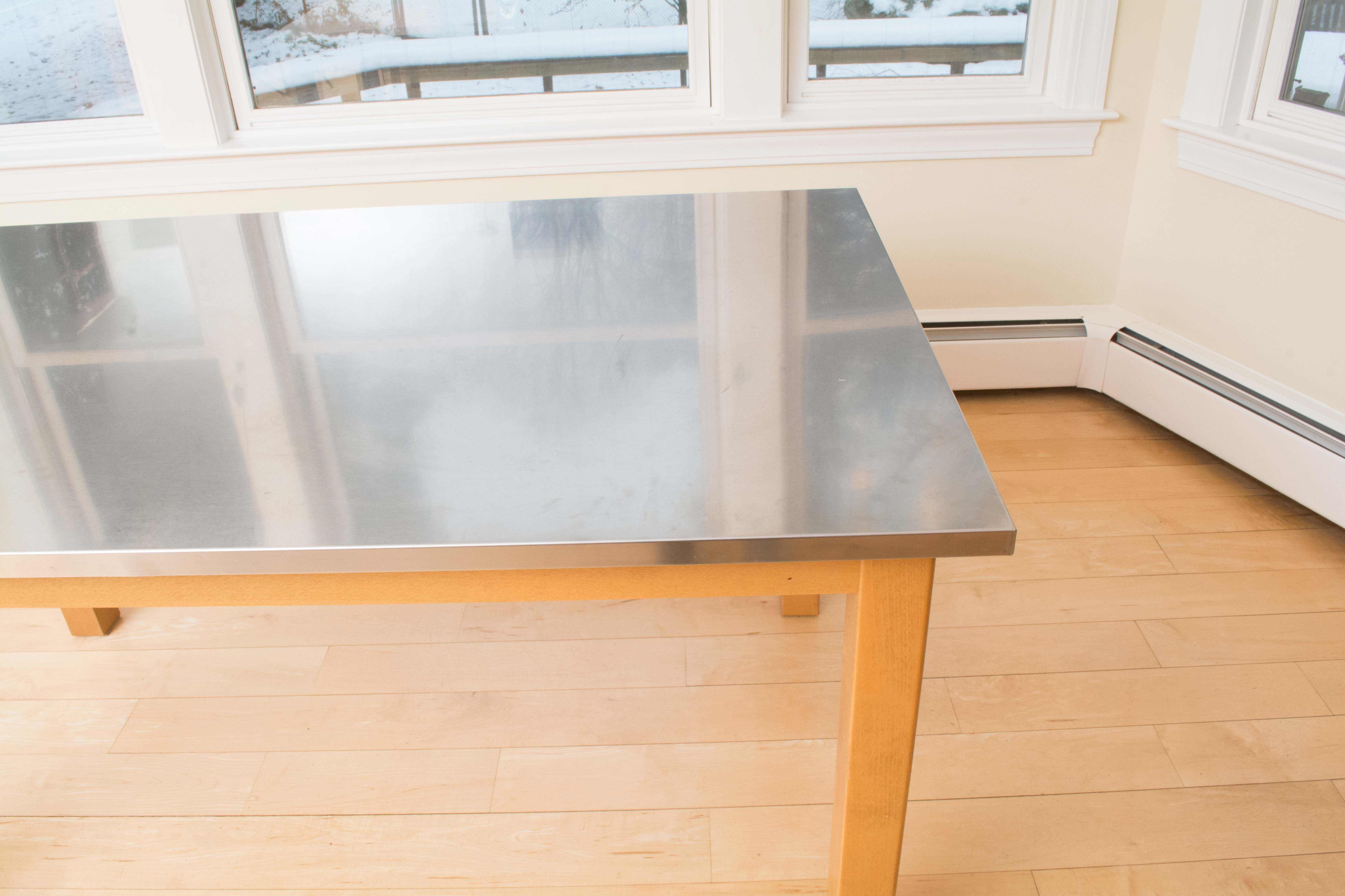 Pottery Barn Metal Top Dining Table