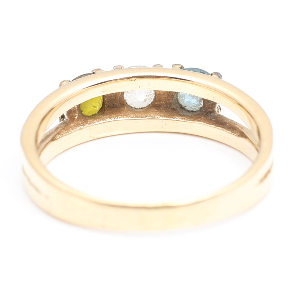 14K Yellow Gold 3-Stone Mothers Ring