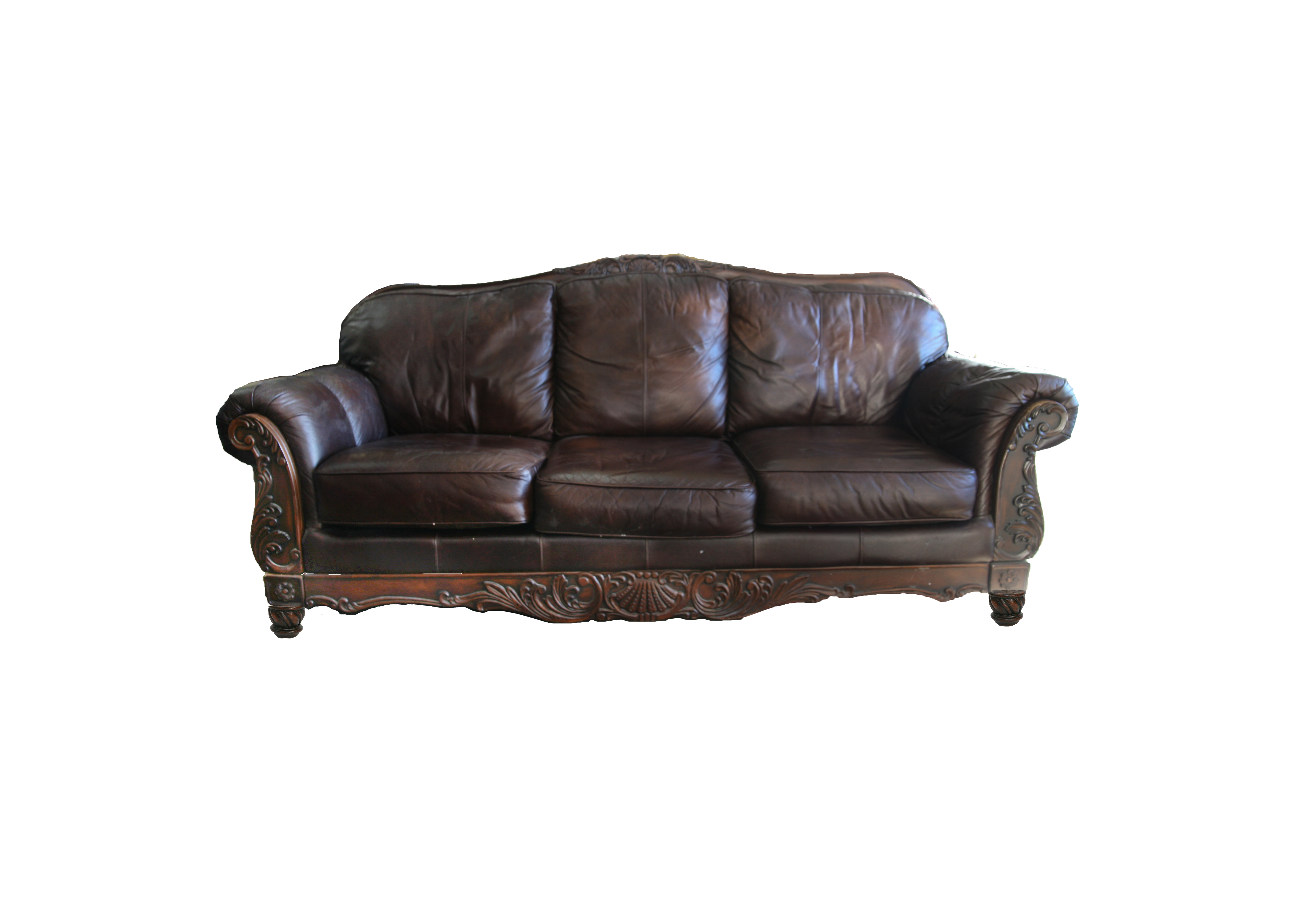 Victorian Styled Leather Sofa by Ashley Furniture