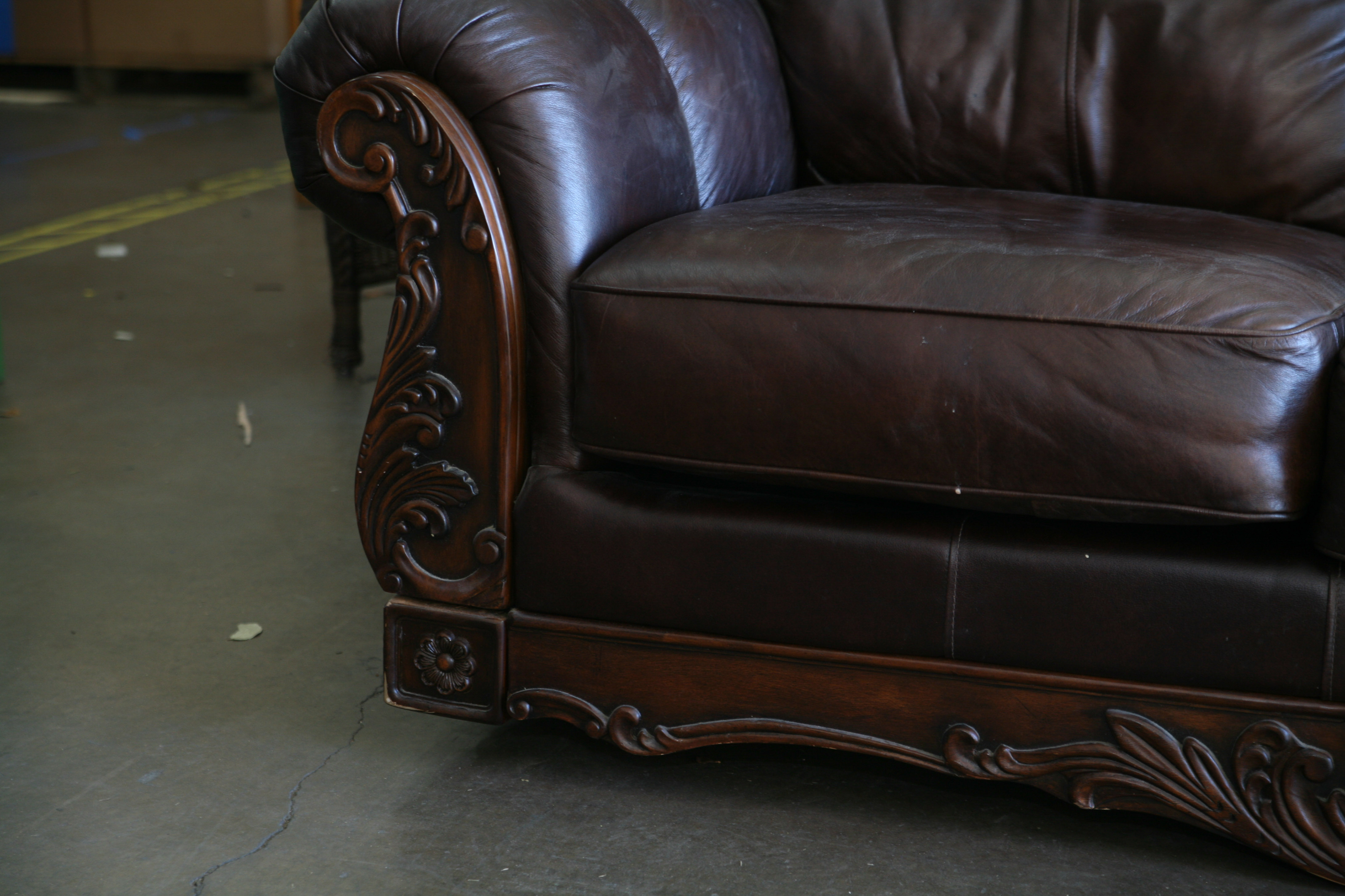 Victorian Styled Leather Sofa by Ashley Furniture