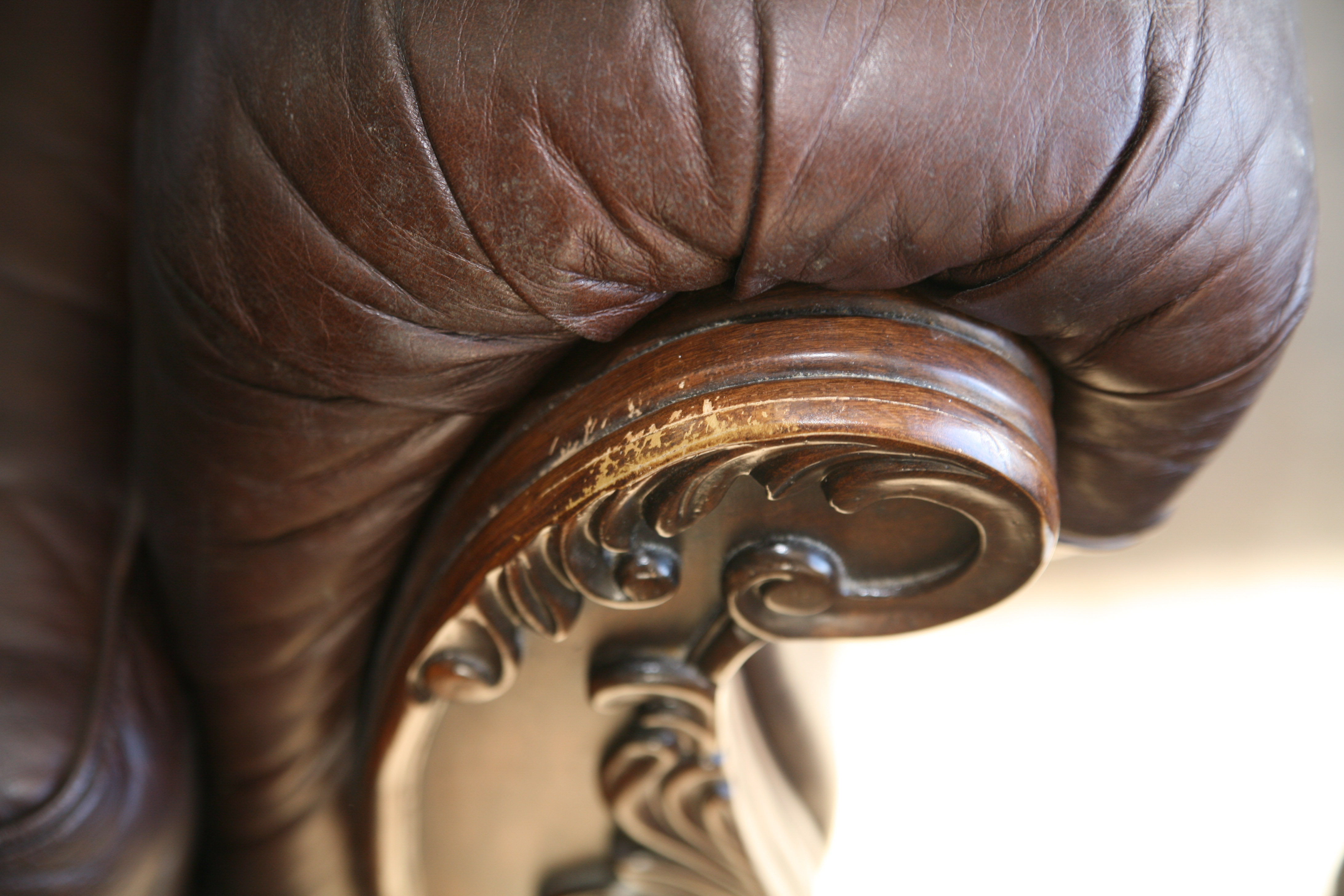 Victorian Styled Leather Sofa by Ashley Furniture