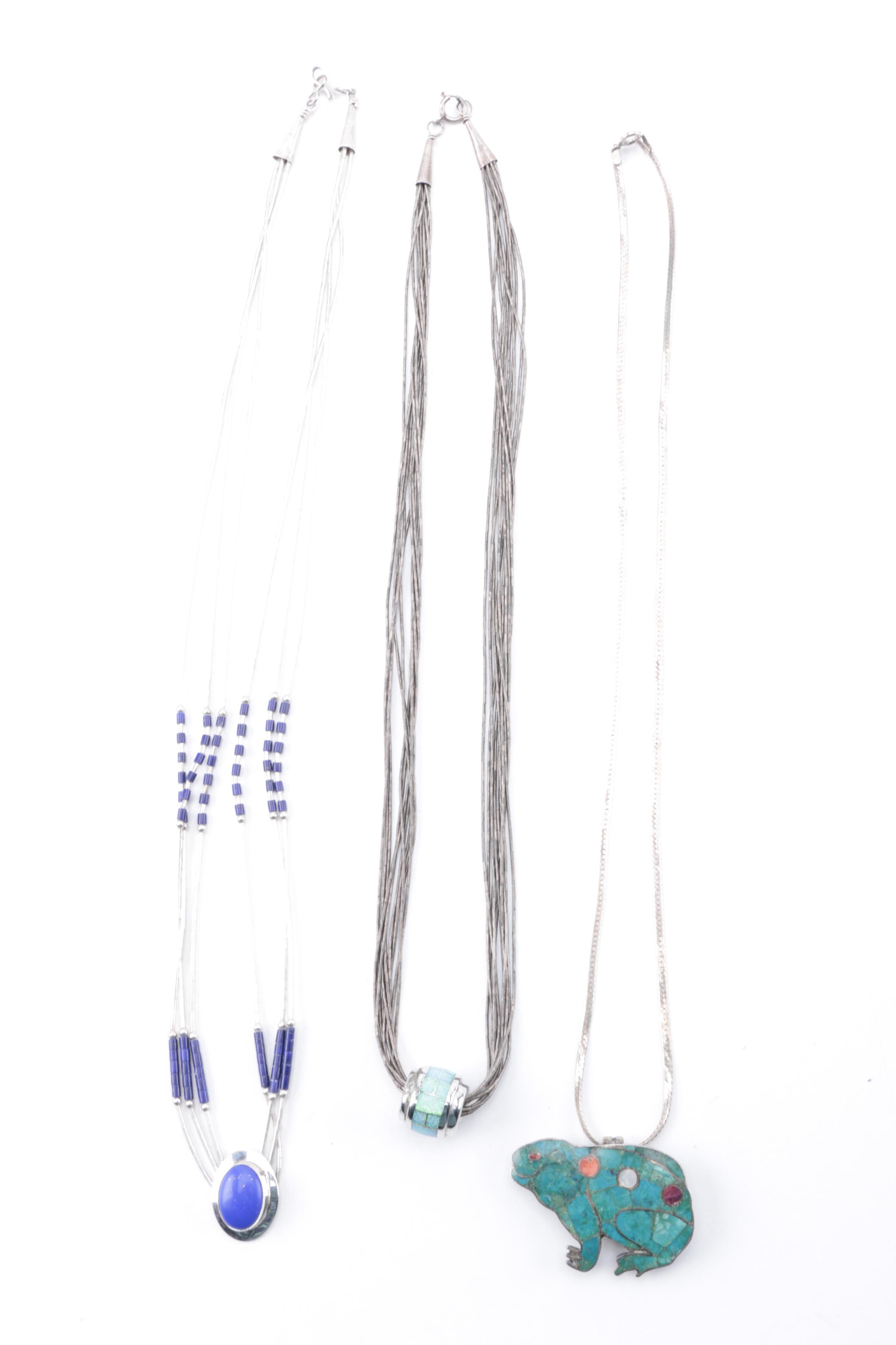 Southwest and Native American Style Sterling and Natural Stone Jewelry