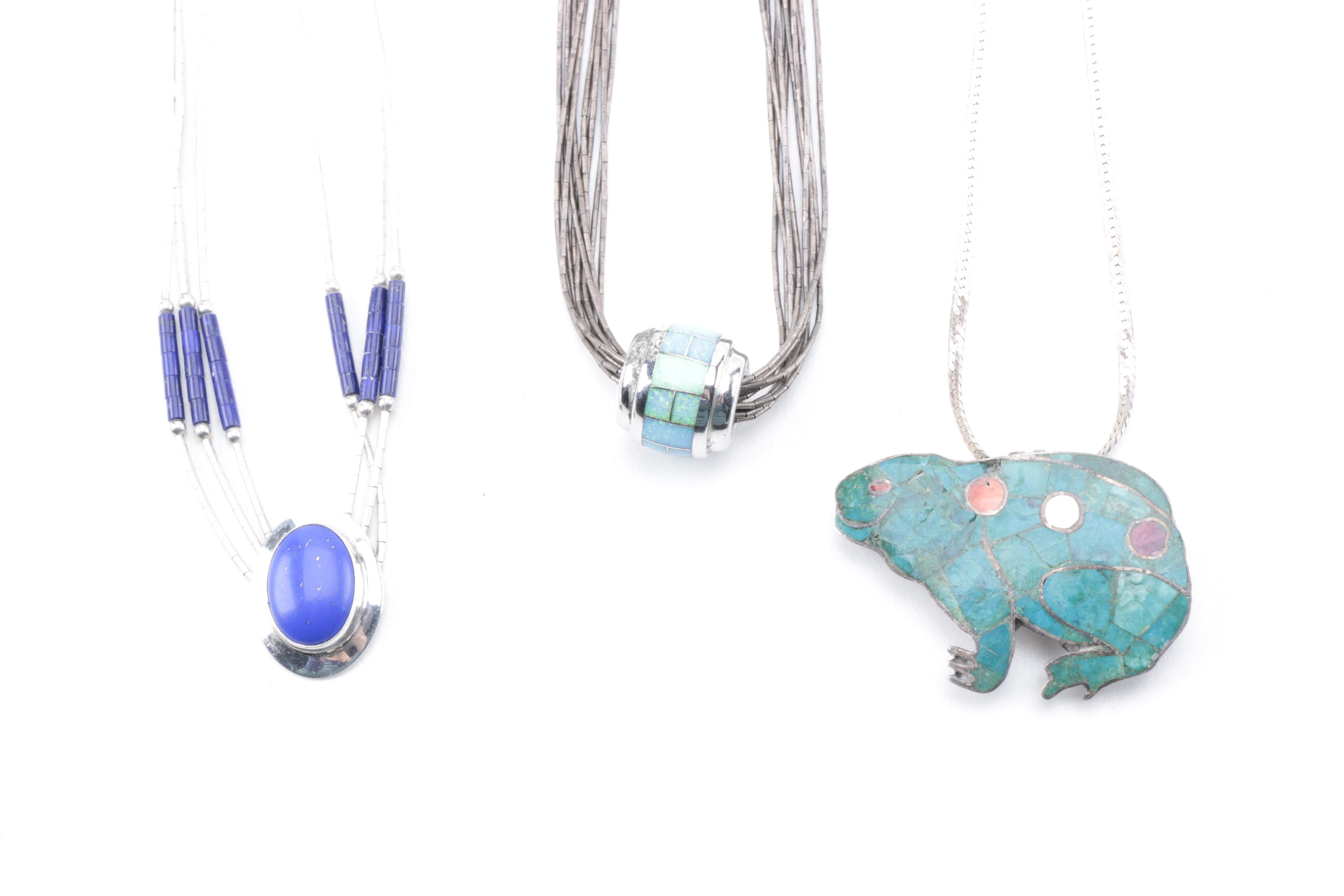 Southwest and Native American Style Sterling and Natural Stone Jewelry