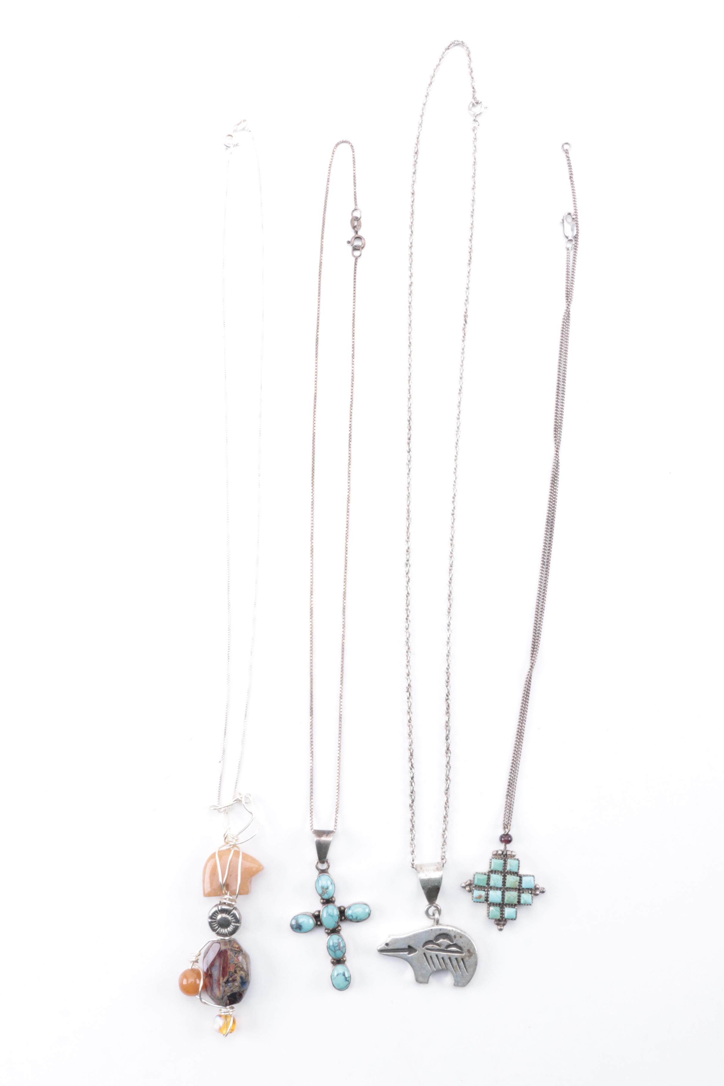 Southwest and Native American Style Sterling and Natural Stone Jewelry