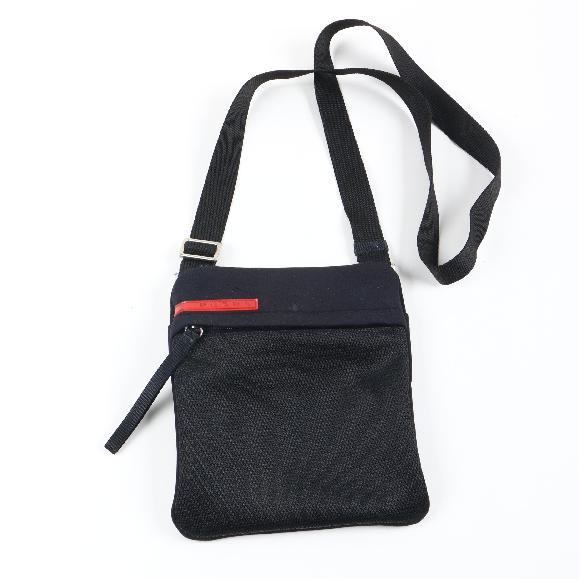 Prada Black Mesh and Neoprene Crossbody