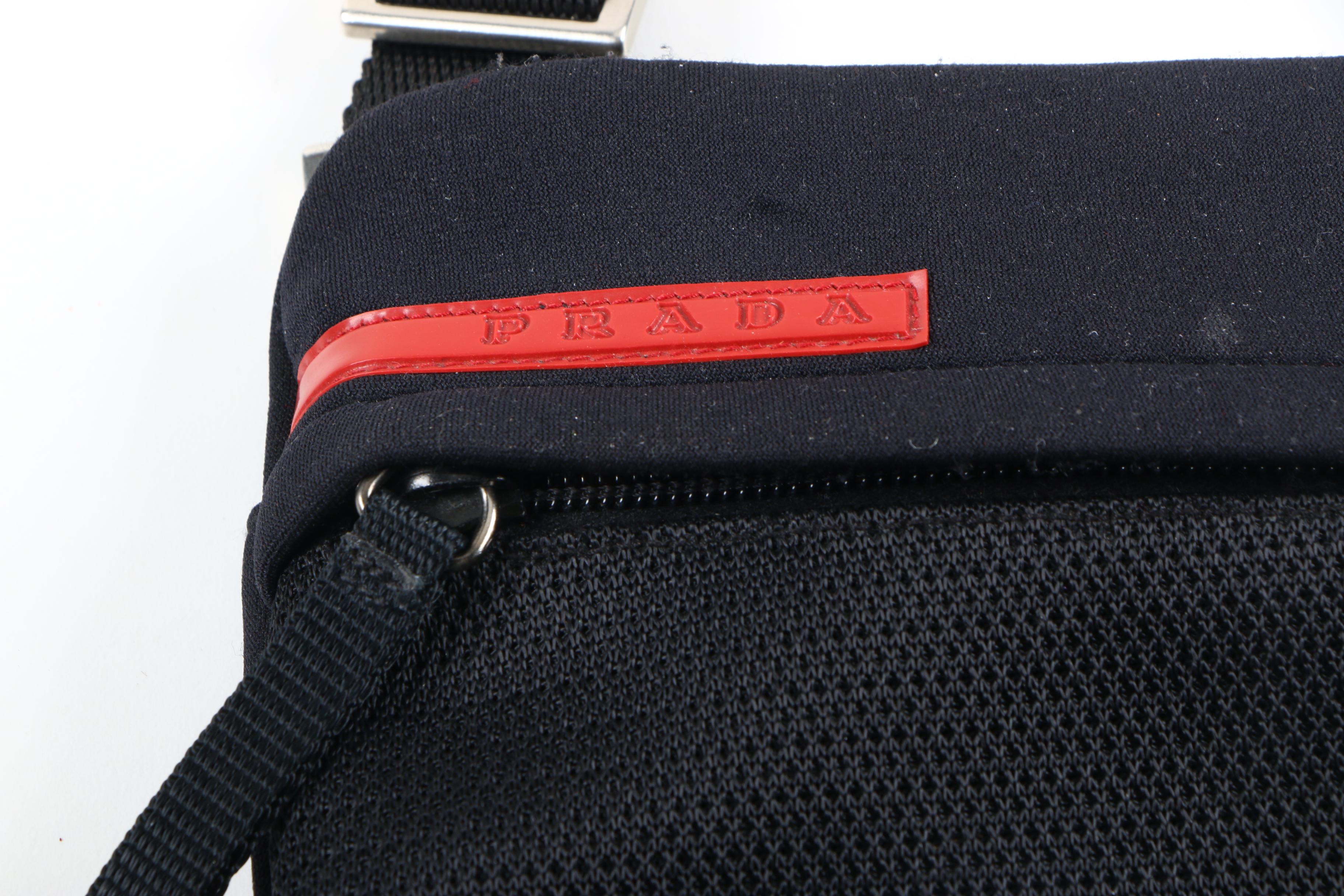 Prada Black Mesh and Neoprene Crossbody