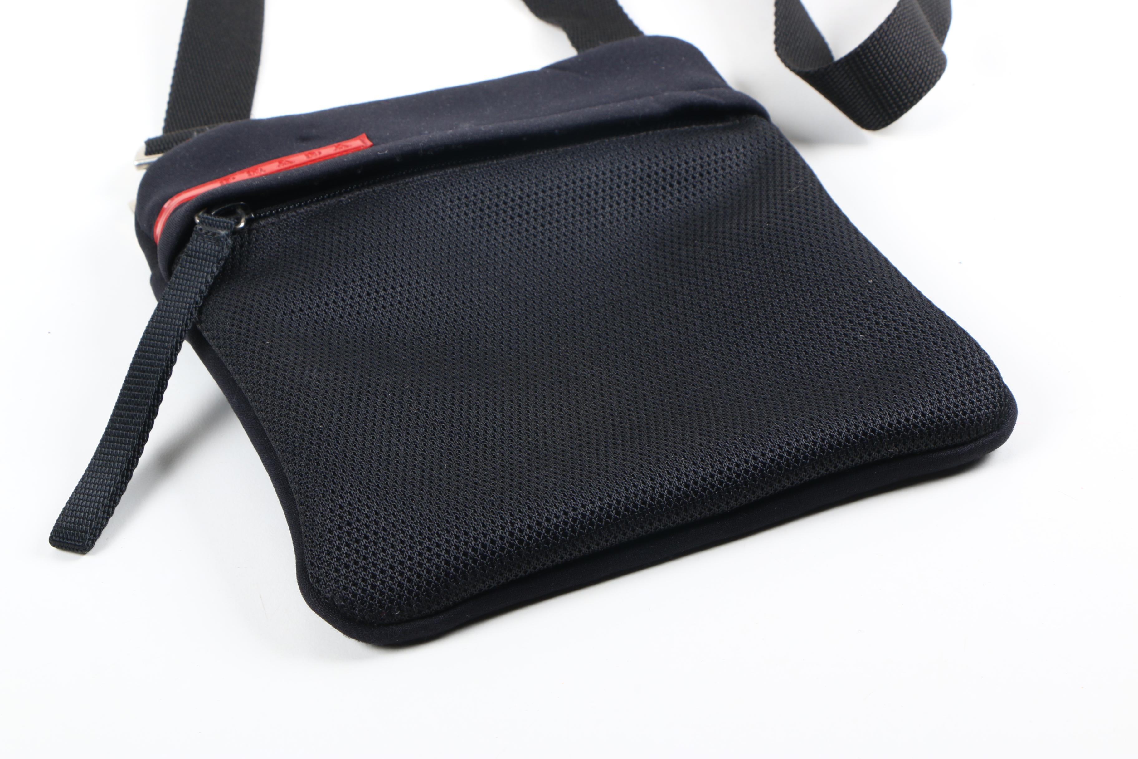 Prada Black Mesh and Neoprene Crossbody