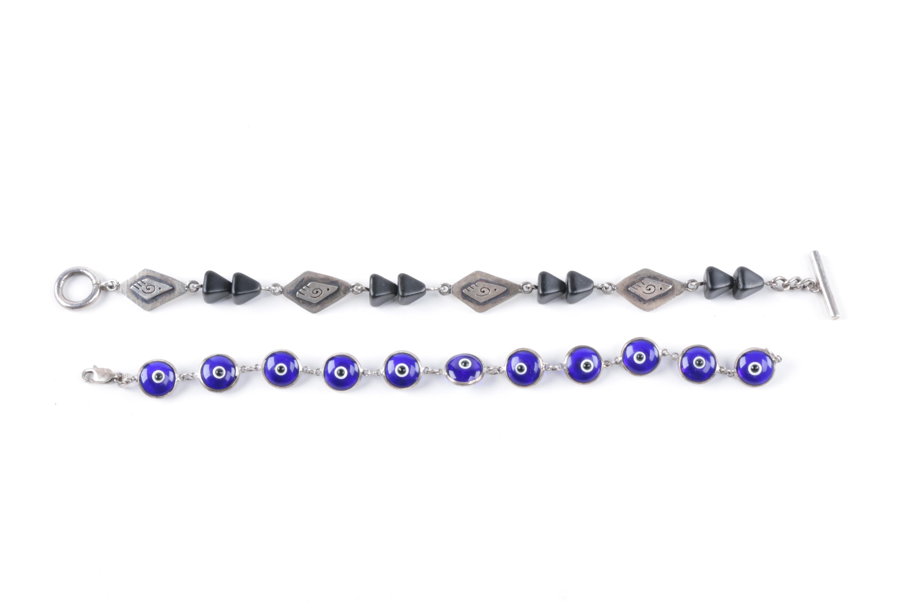 Sterling Silver and Beaded Bracelets Including Annie Kajita Sign Language