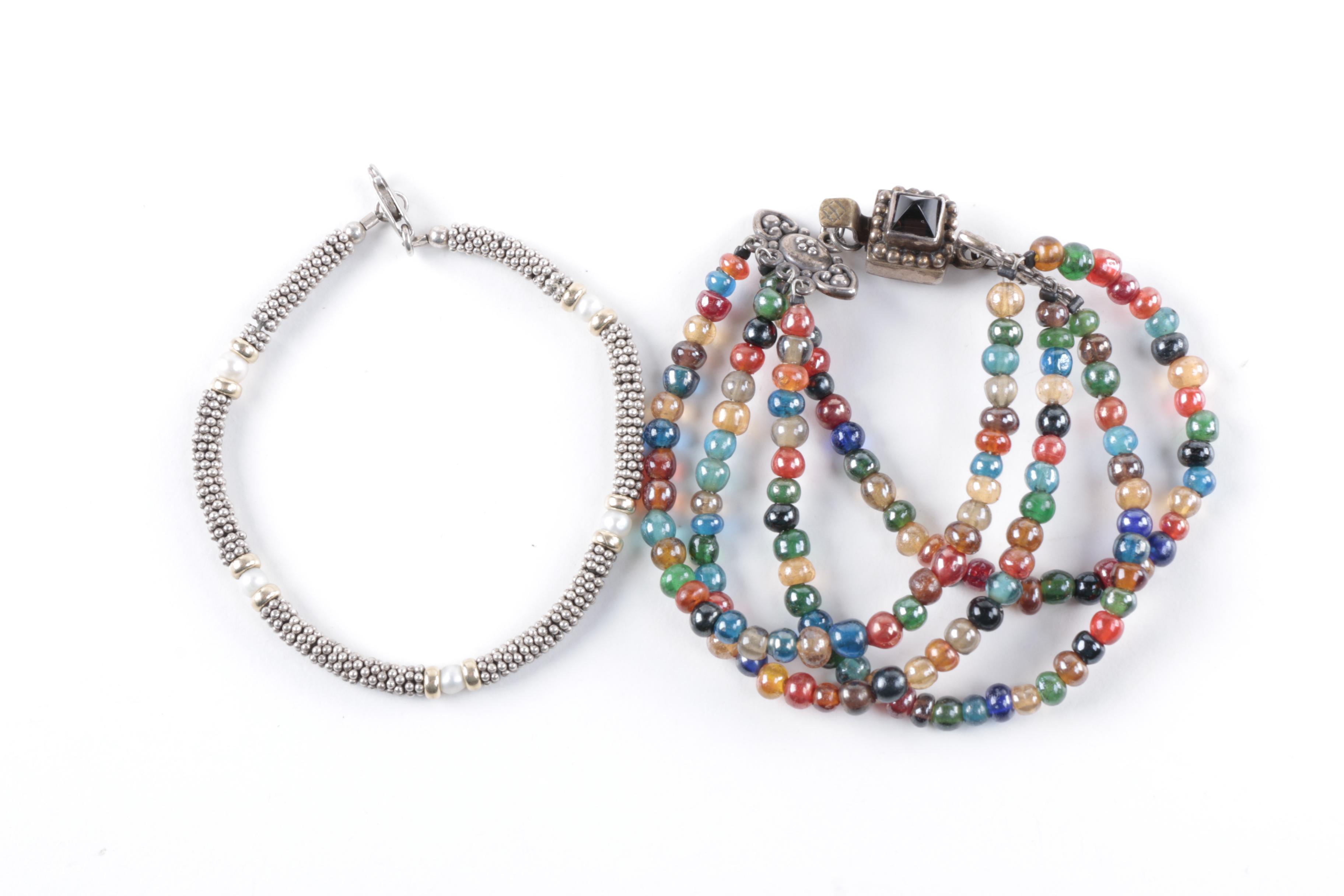Sterling Silver and Beaded Bracelets Including Annie Kajita Sign Language