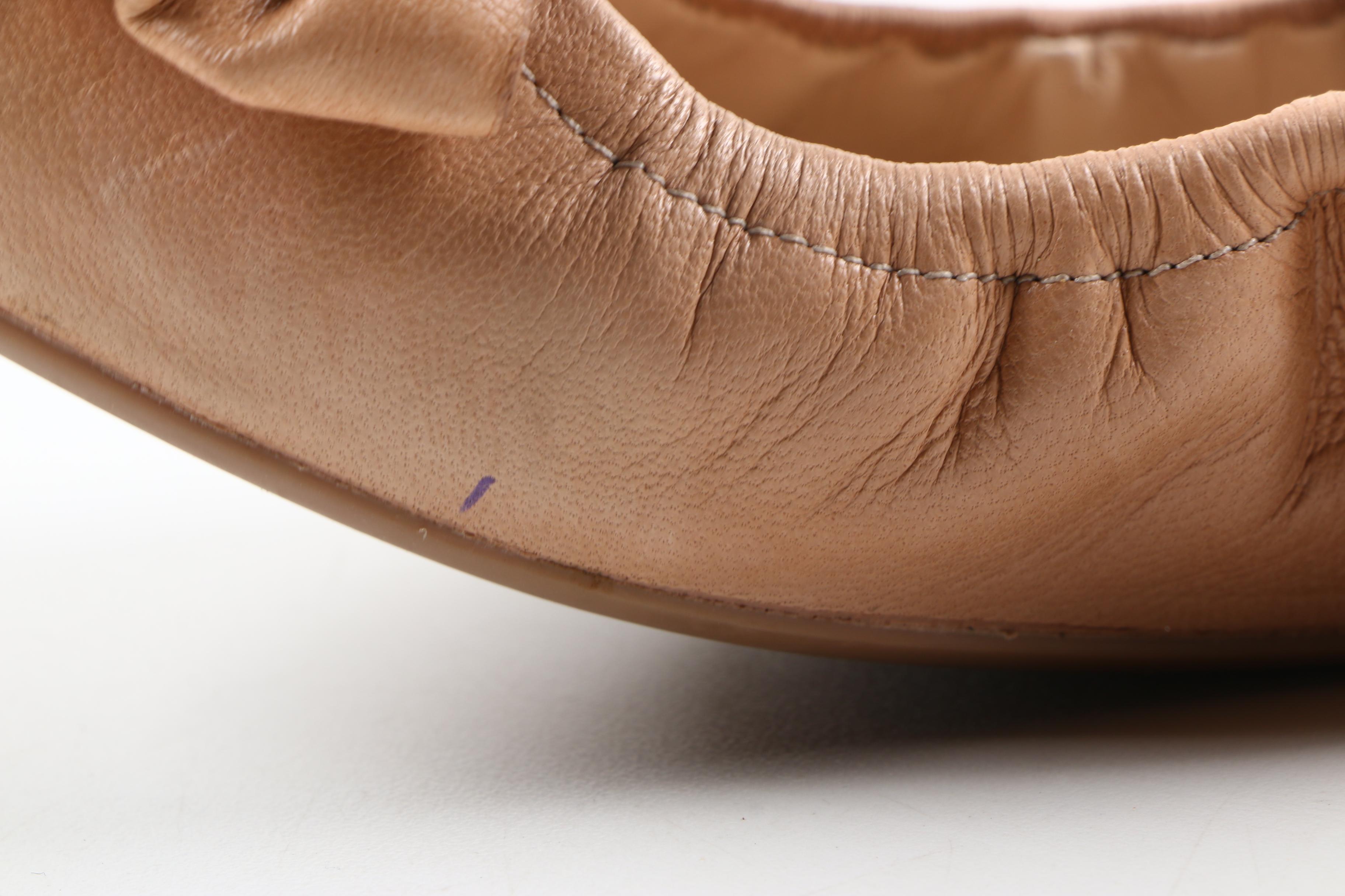 Prada Bow Leather Ballet Flats