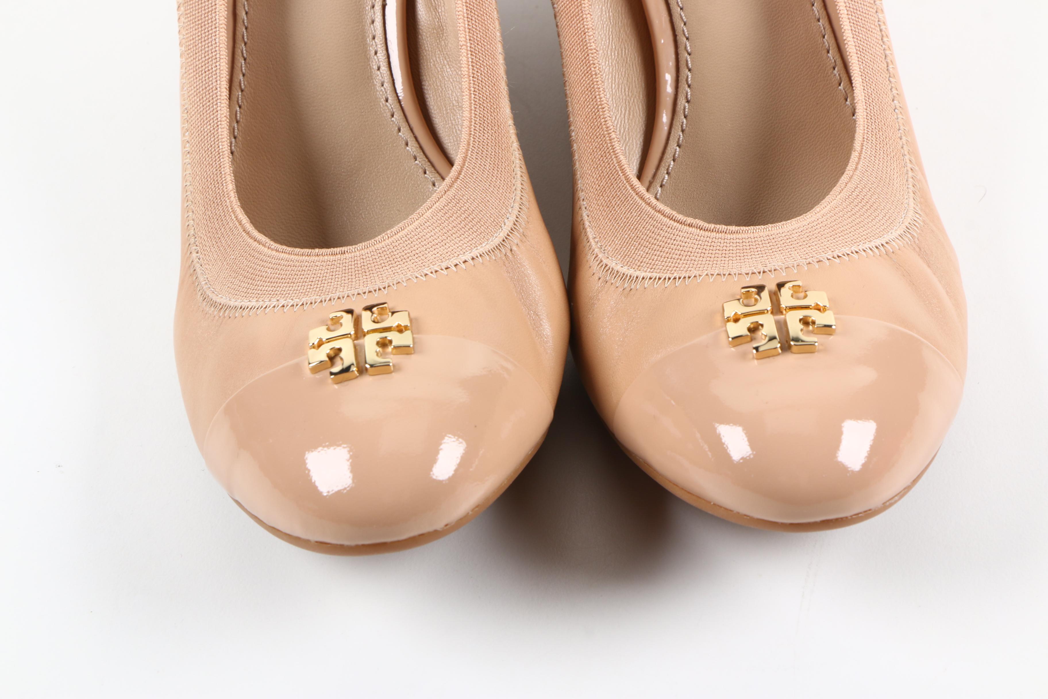 Tory Burch Jolie Beige Leather Wedges