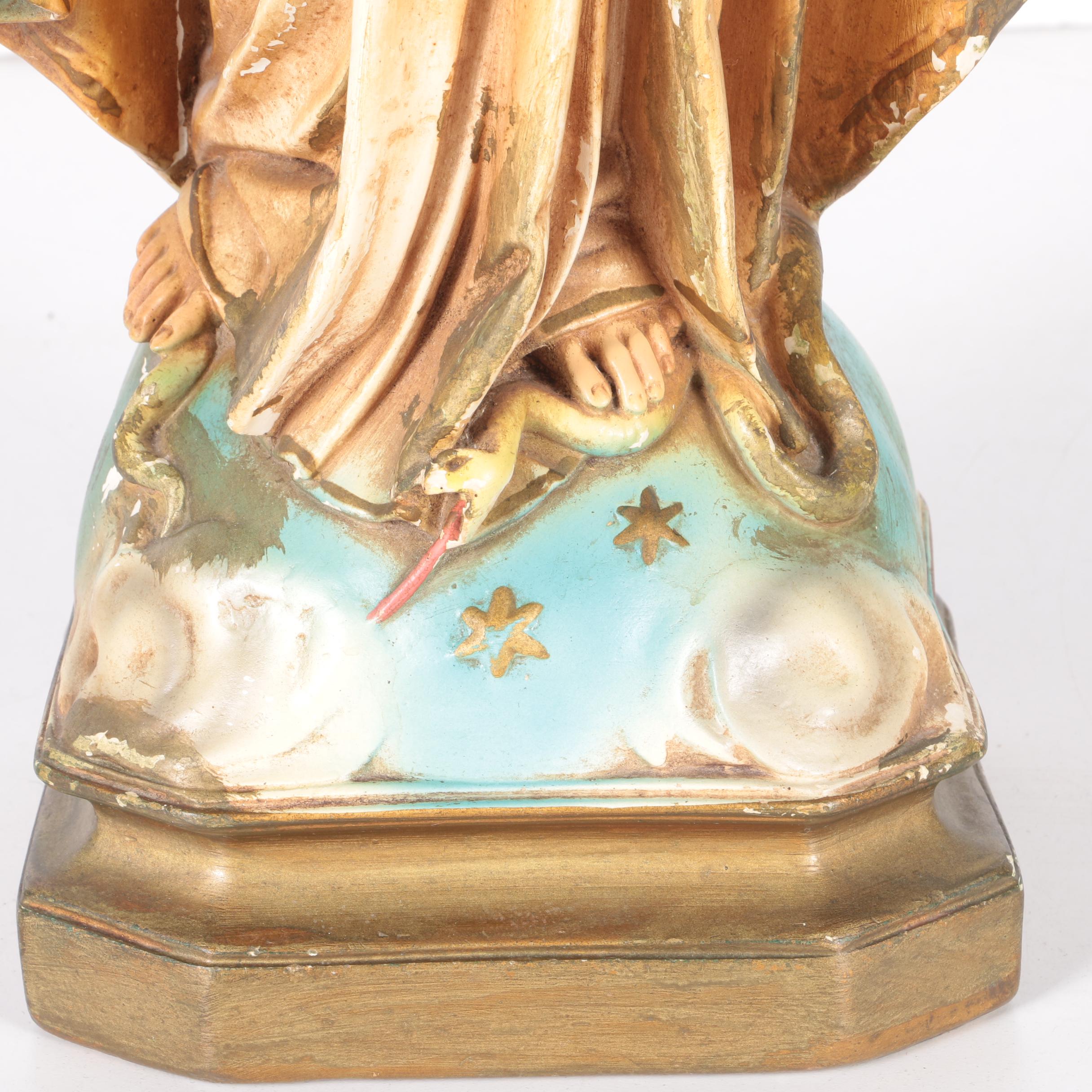 Vintage Chalkware Virgin Mary Statue