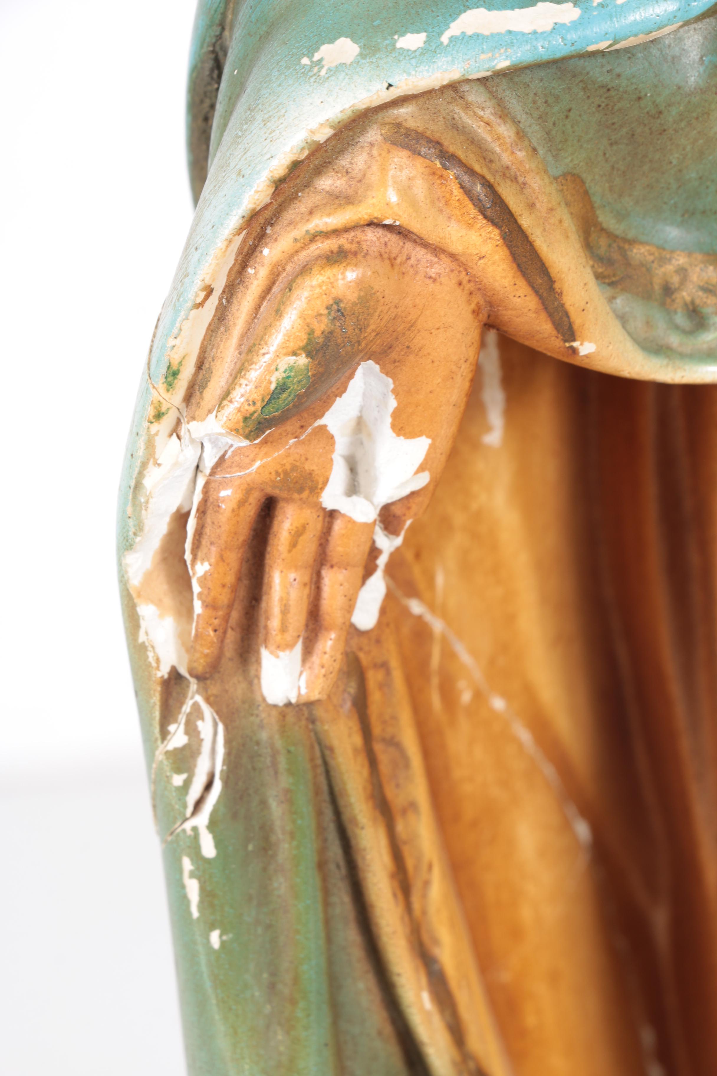 Vintage Chalkware Virgin Mary Statue