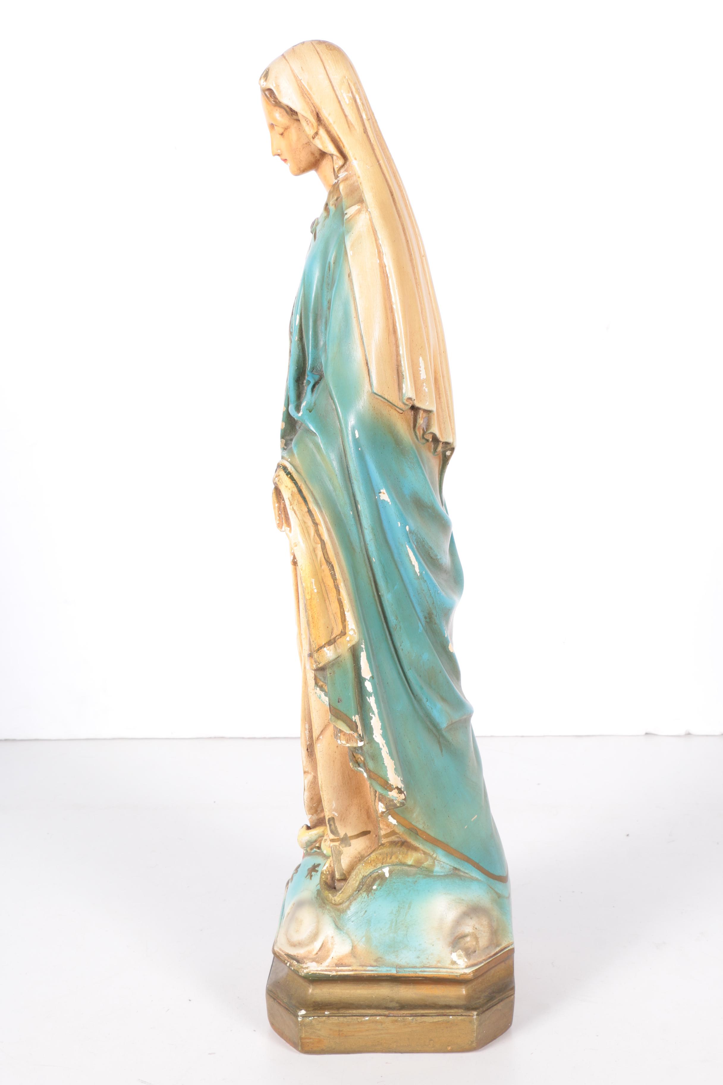 Vintage Chalkware Virgin Mary Statue
