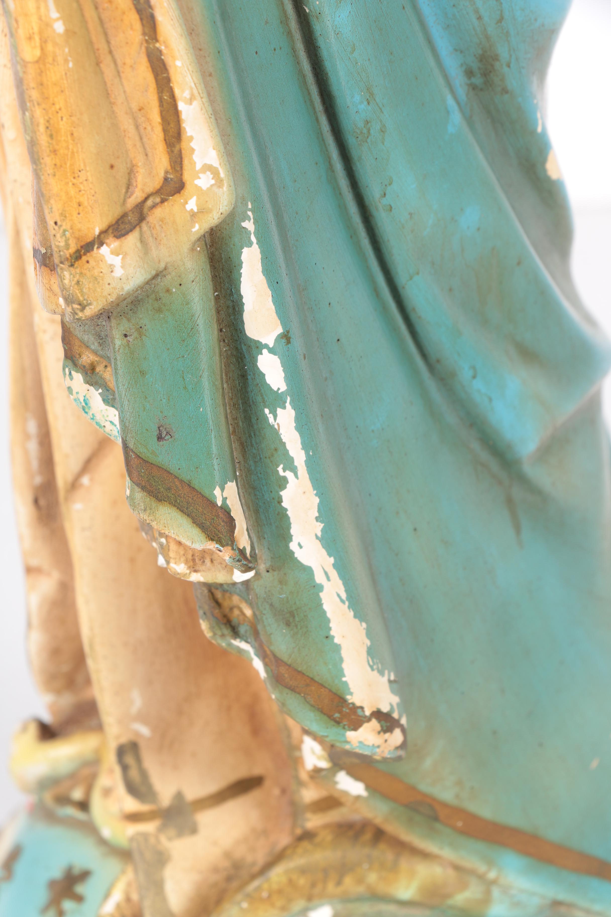 Vintage Chalkware Virgin Mary Statue