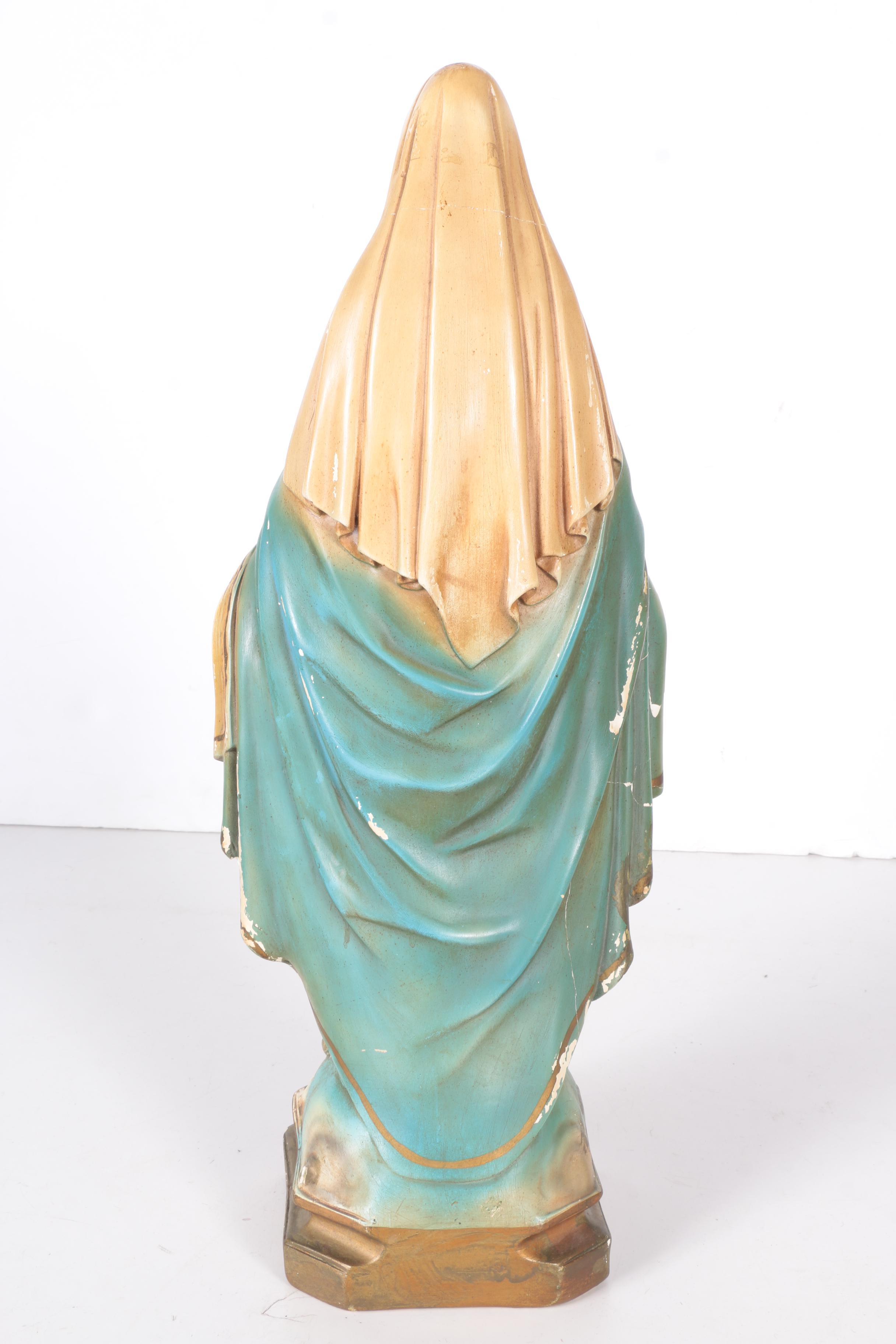 Vintage Chalkware Virgin Mary Statue