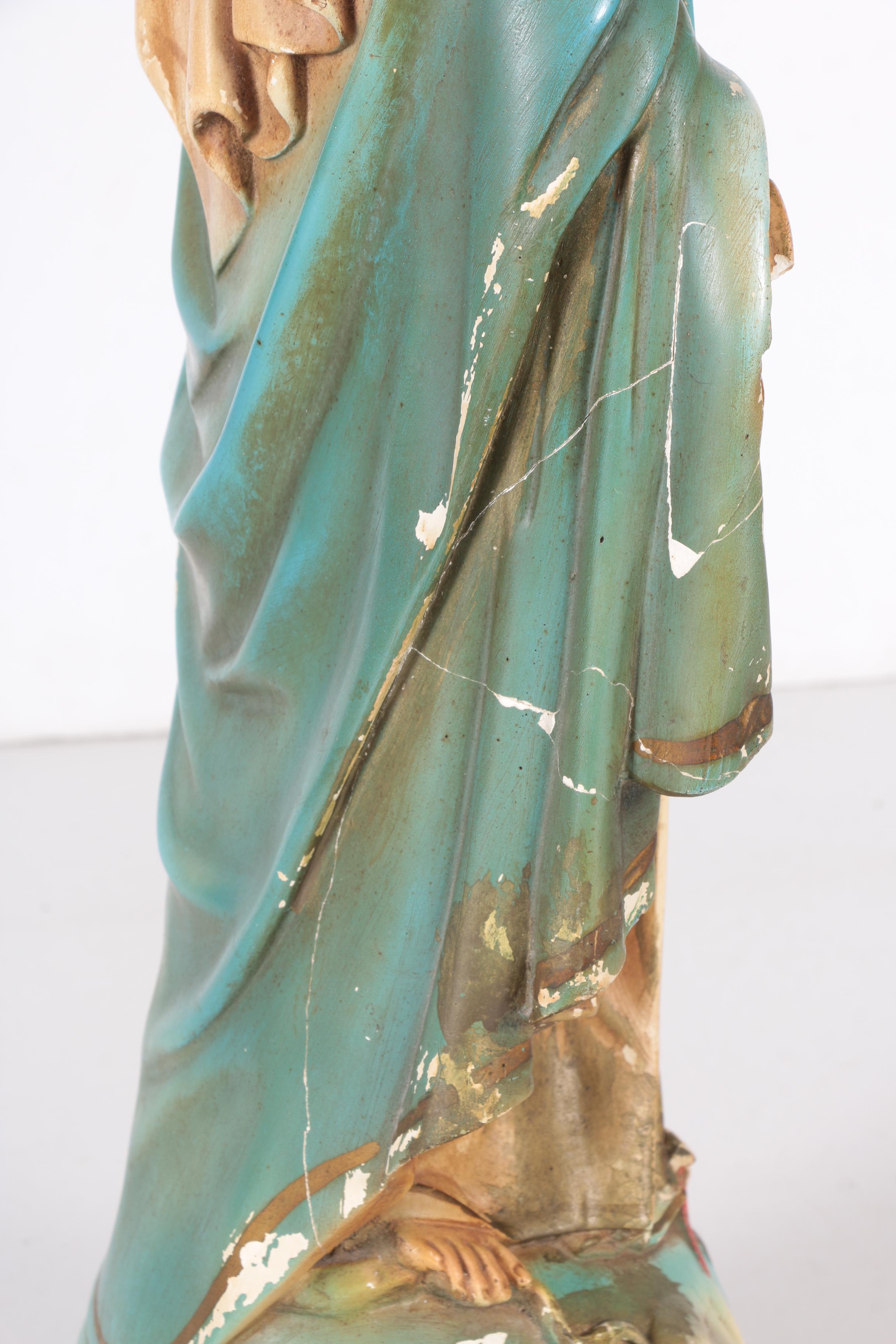 Vintage Chalkware Virgin Mary Statue