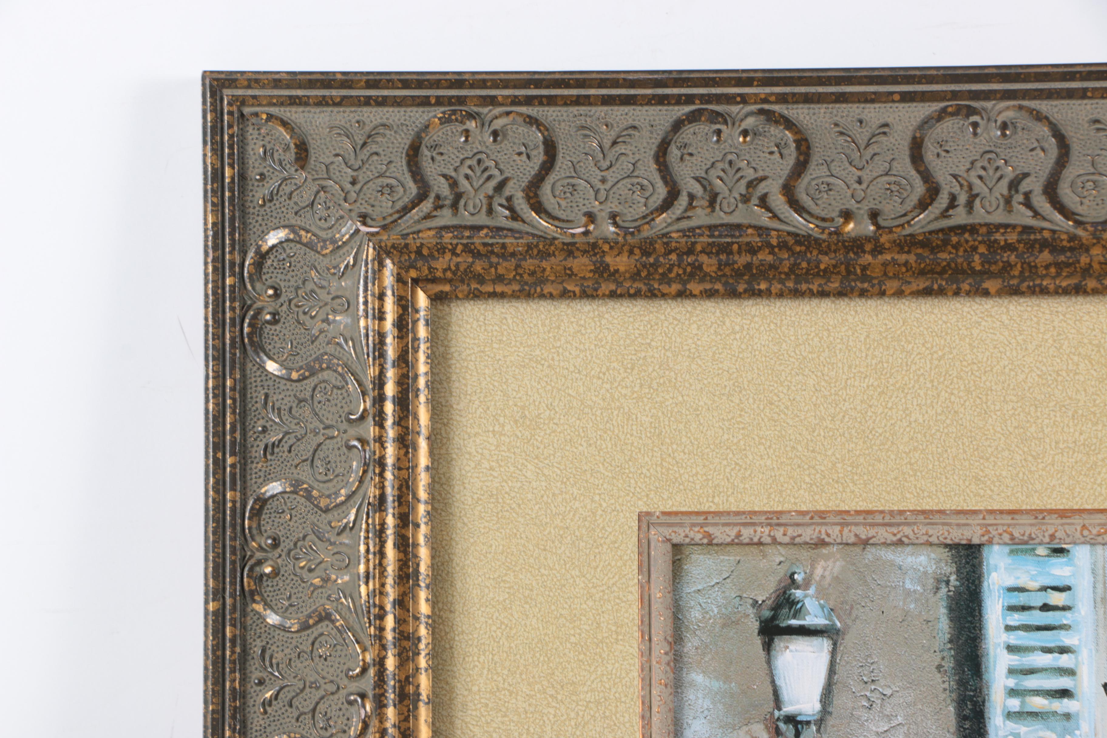 Offset Lithograph on Board After Mark St. John City Street Scene