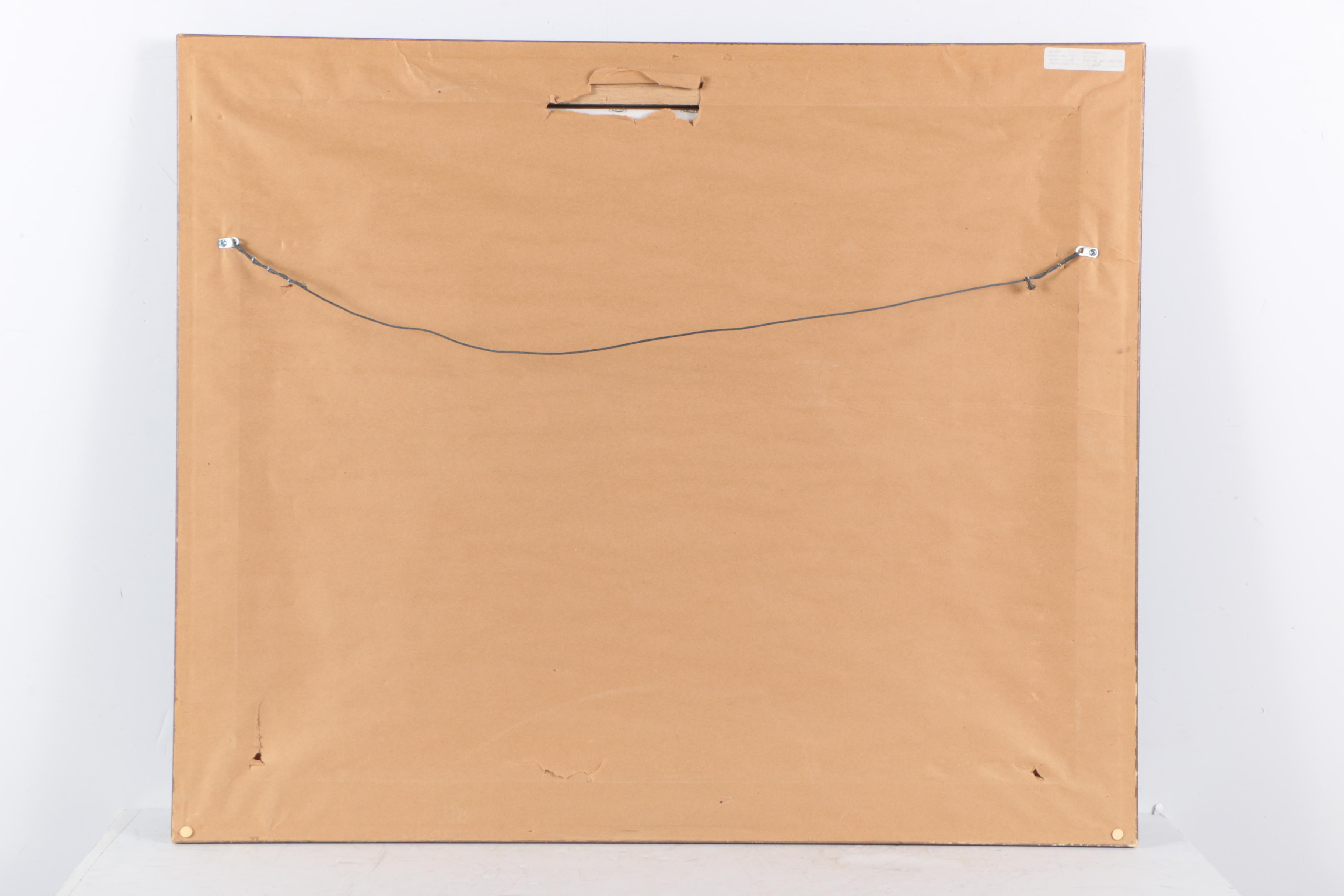 Offset Lithograph on Board After Mark St. John City Street Scene