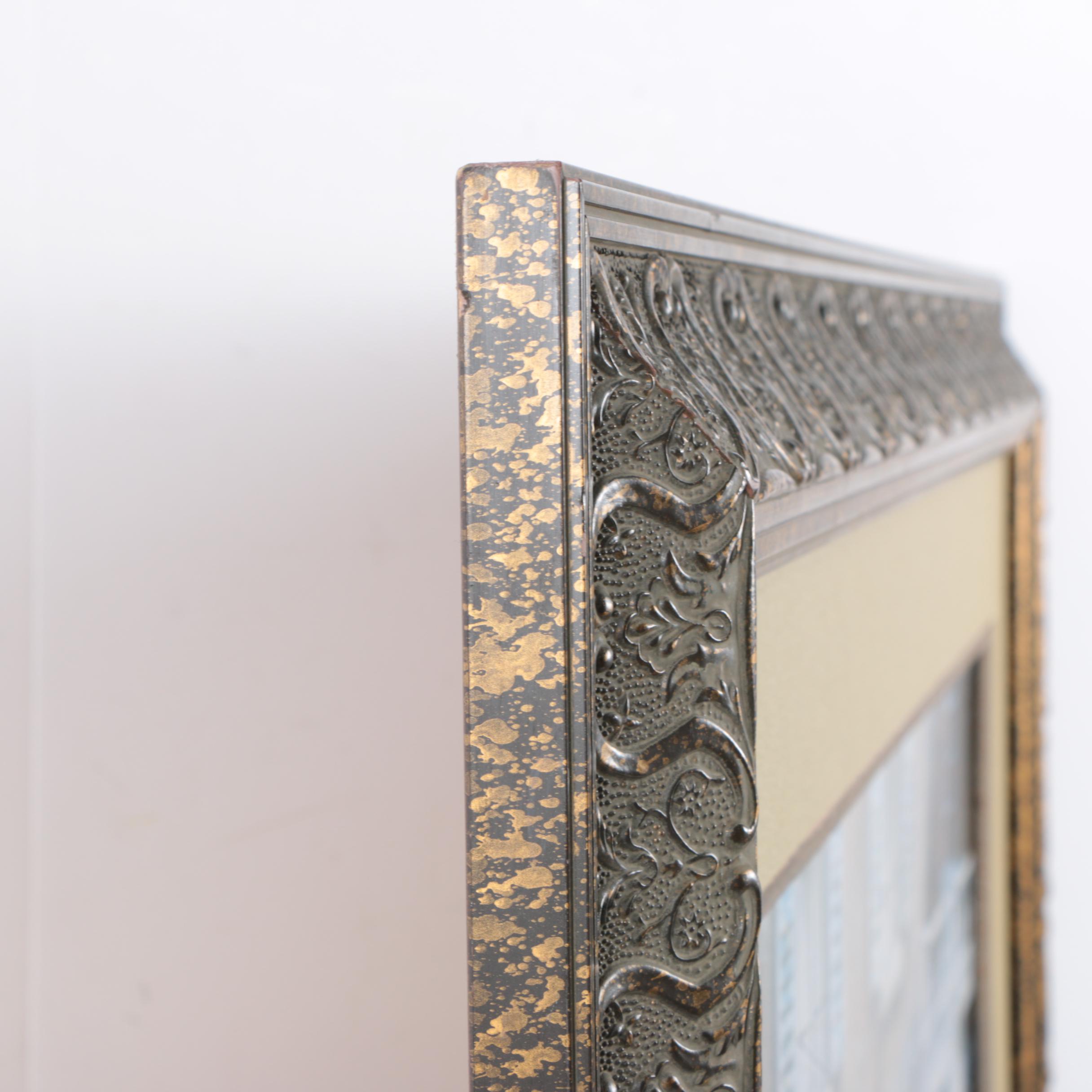 Offset Lithograph on Board After Mark St. John City Street Scene