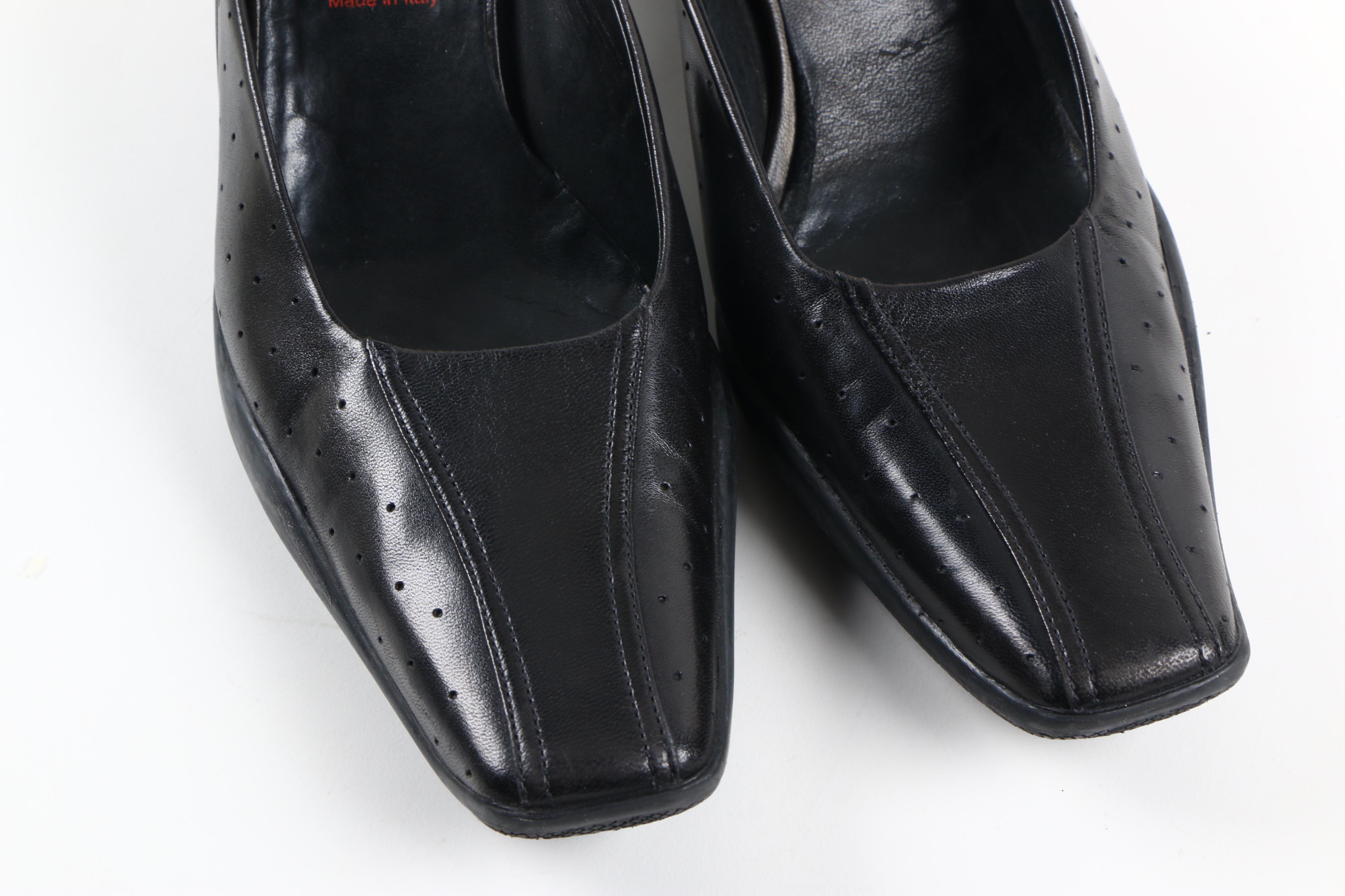 Prada Black Leather Heels